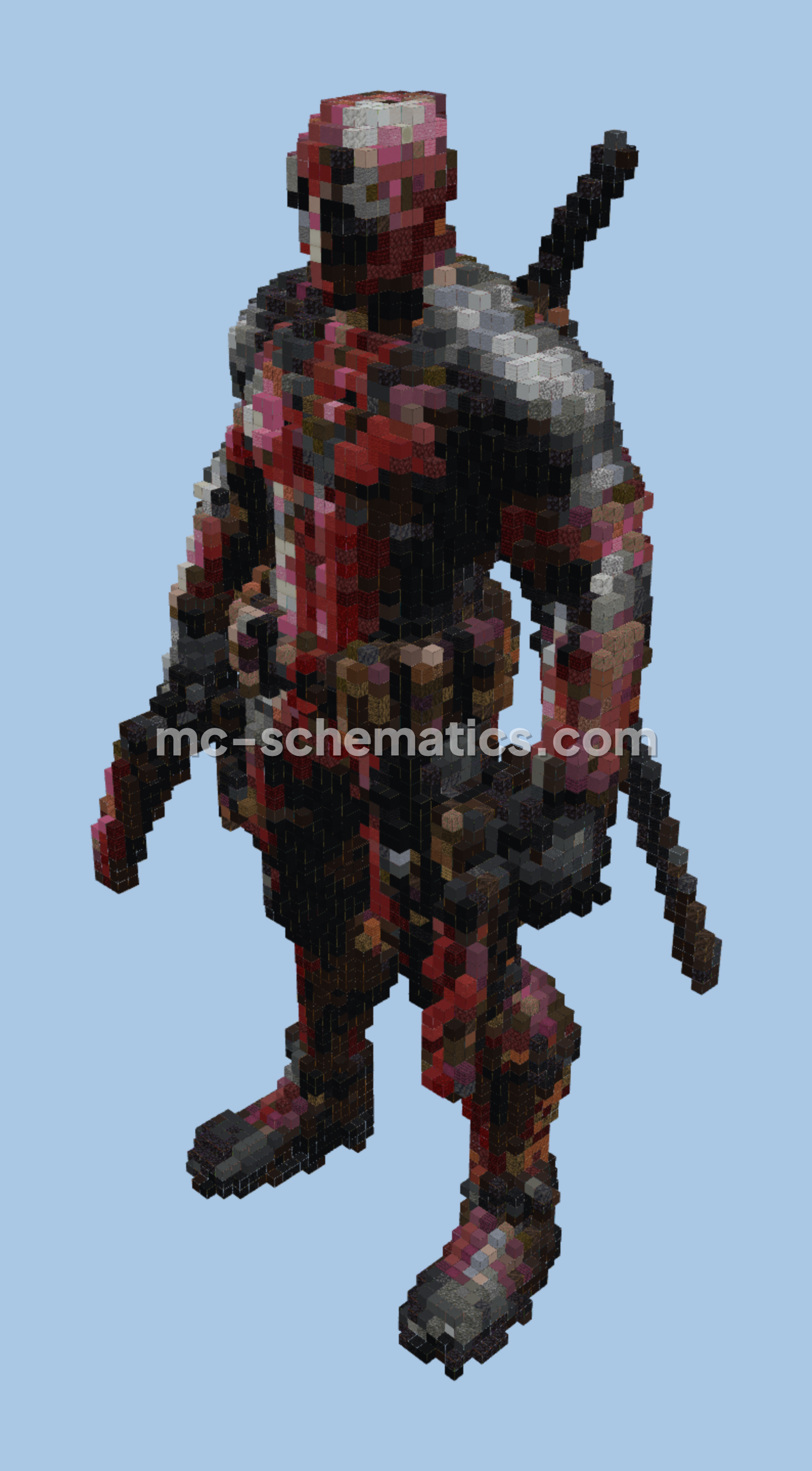 Deadpool Statue Minecraft schematic preview