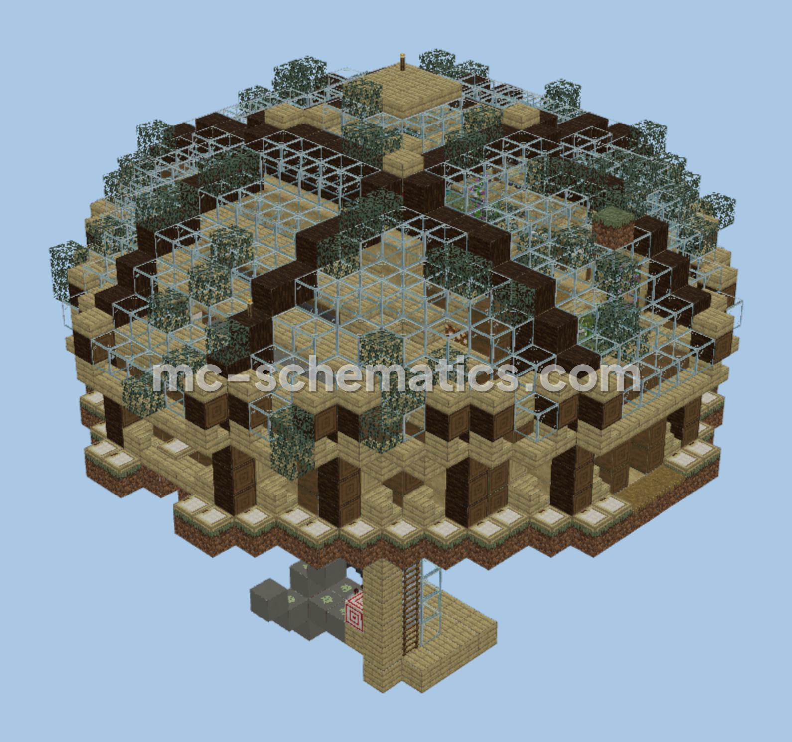 Decorated Bee Farm Greenhouse Minecraft schematic preview
