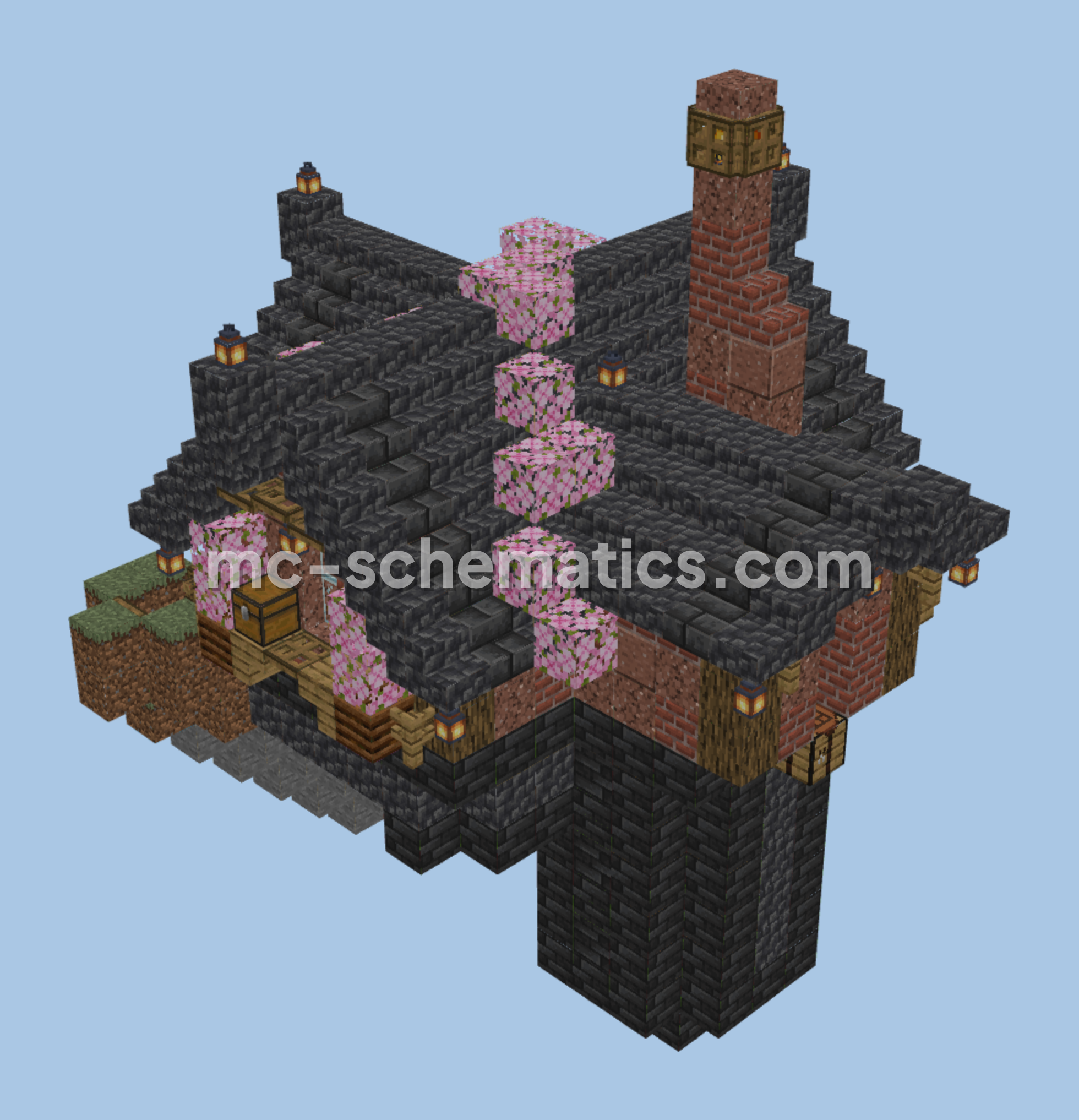 Decorated Iron Farm Schematic for Hardcore S1 Minecraft schematic preview