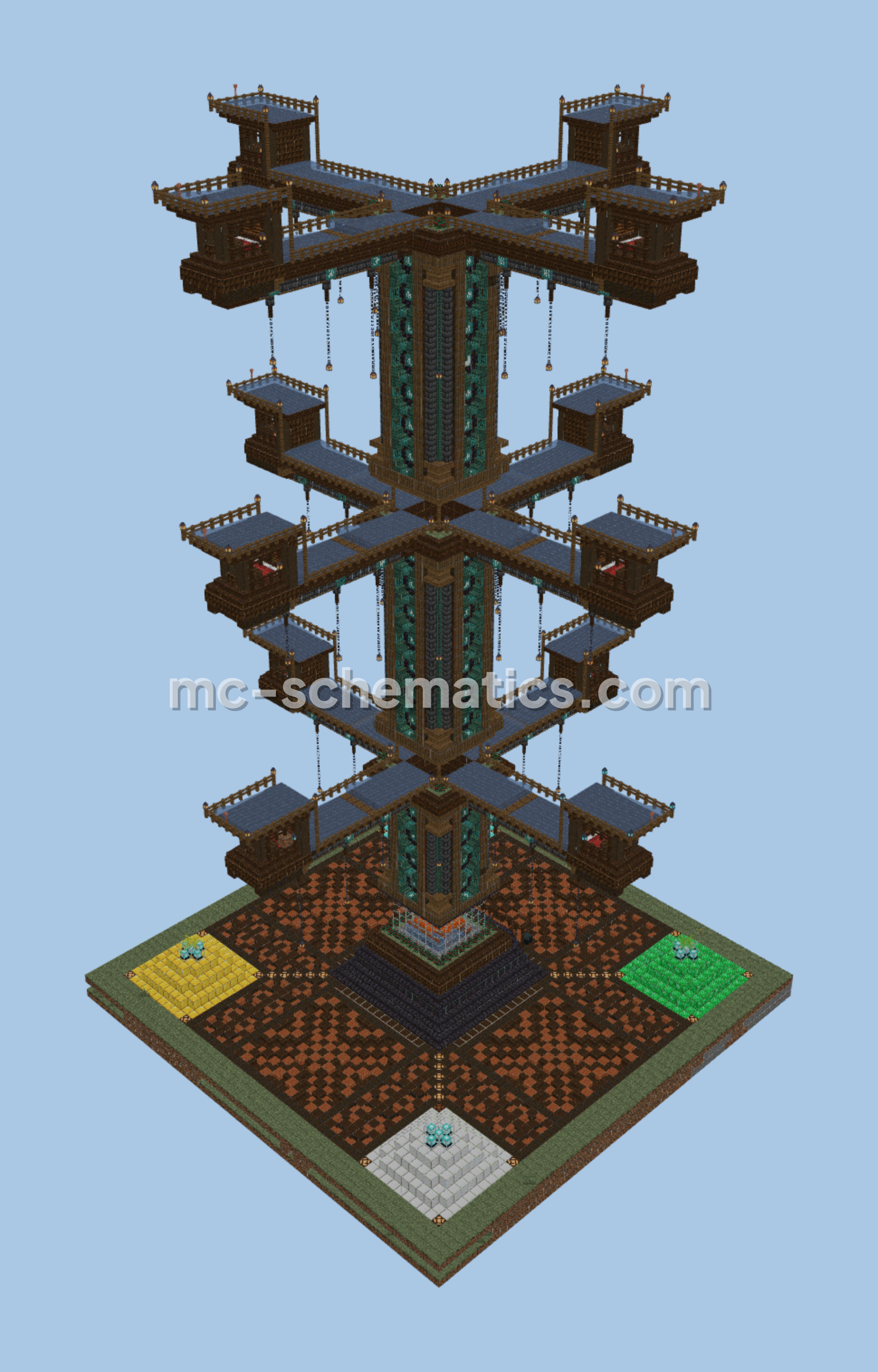 Decorated Iron Farm With Auto Storage Minecraft schematic preview