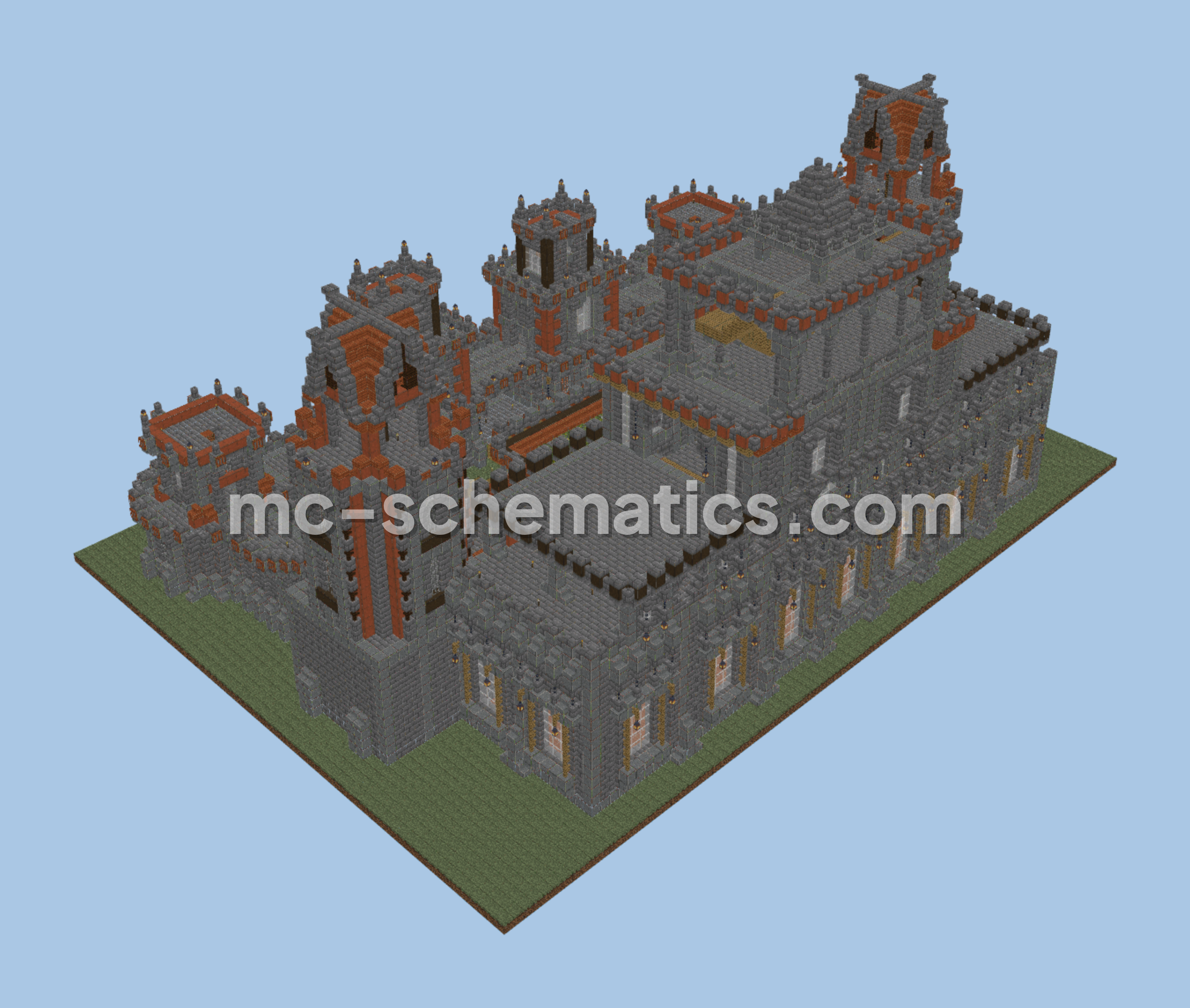 Decorated Medieval Castle Minecraft schematic preview