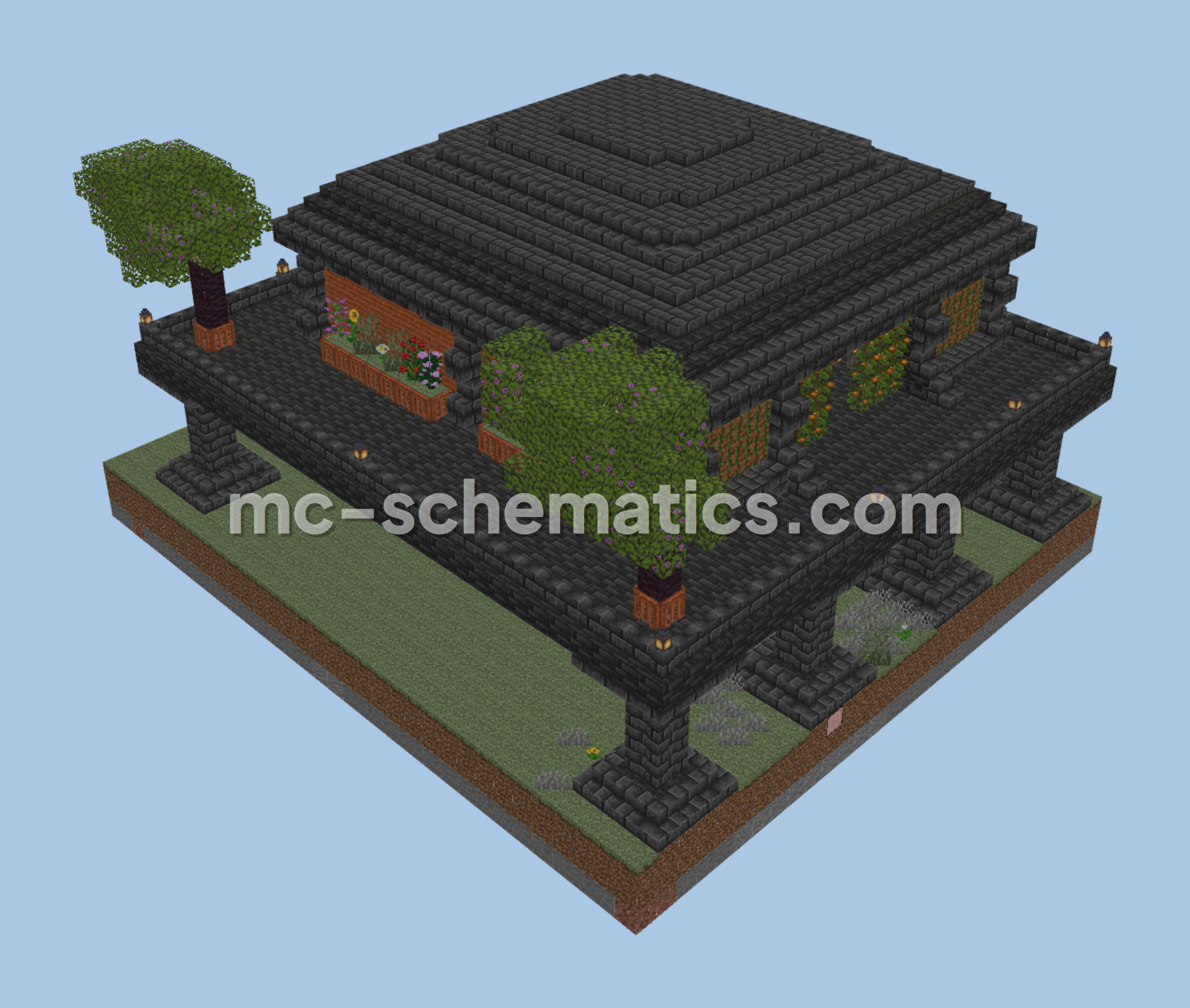 Deepslate House Minecraft schematic preview