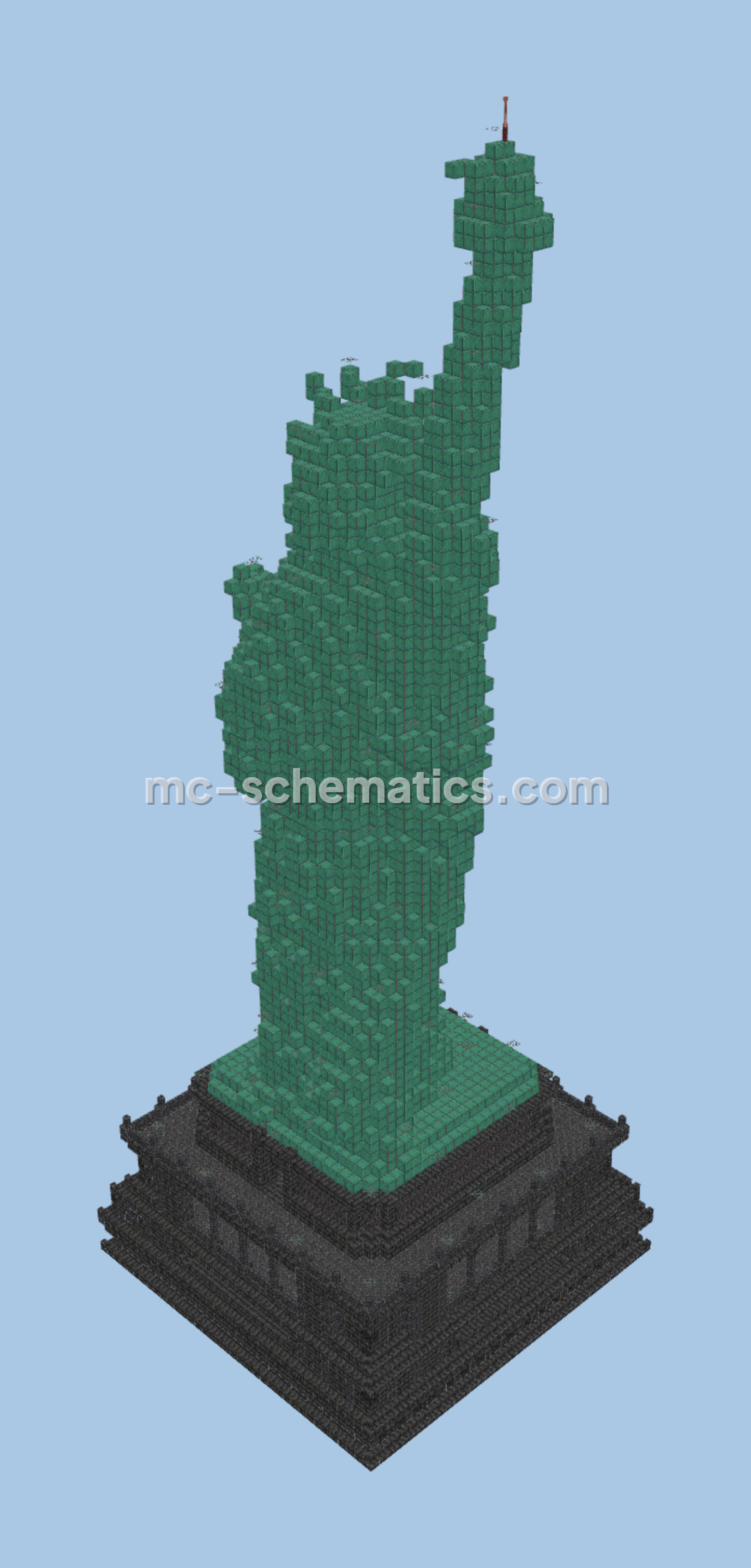 Deepslate Statue of Liberty Minecraft Schematic Minecraft schematic