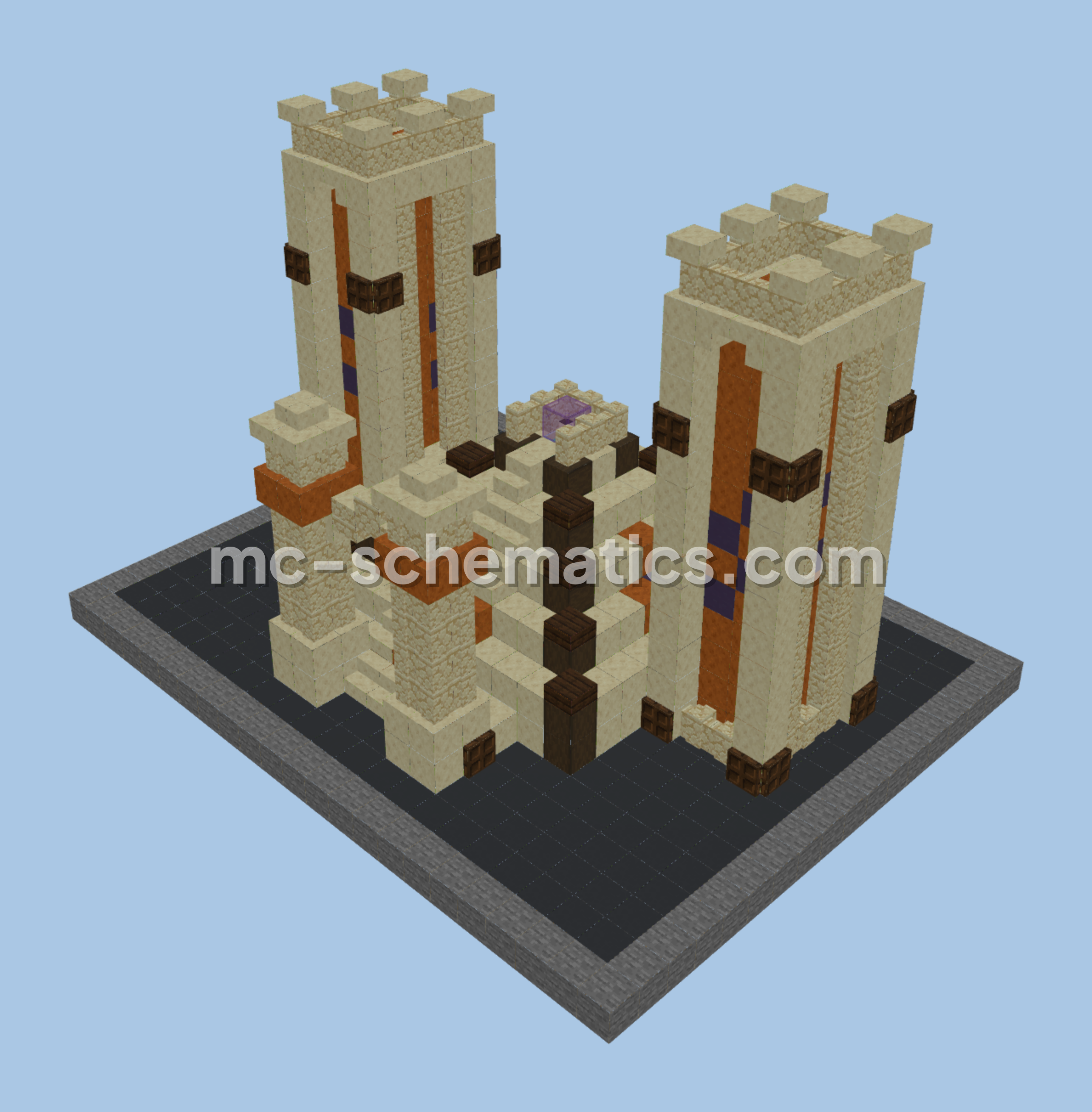 Desert Pyramid Beacon Structure Minecraft schematic preview