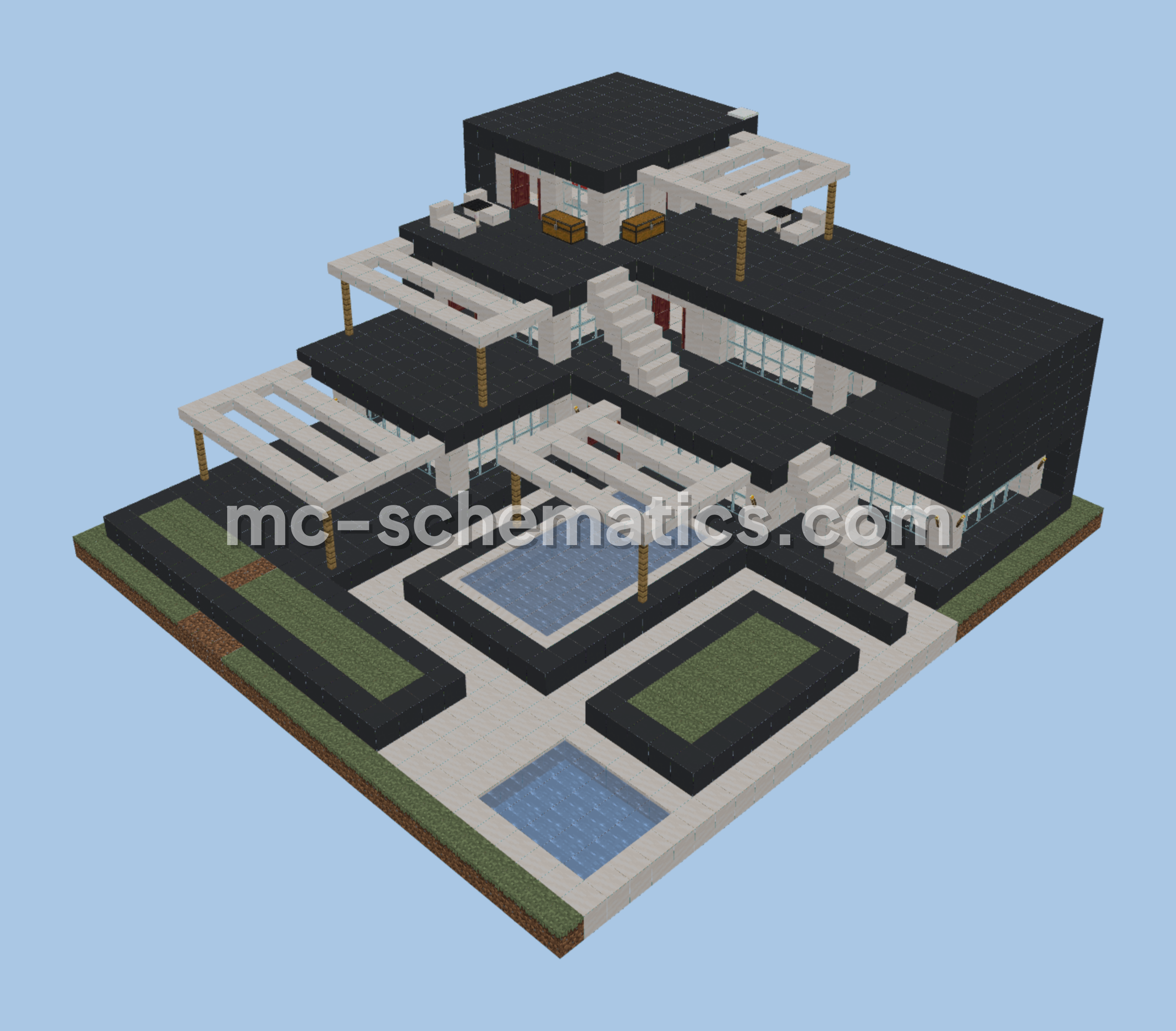 Designer Modern House Minecraft schematic preview