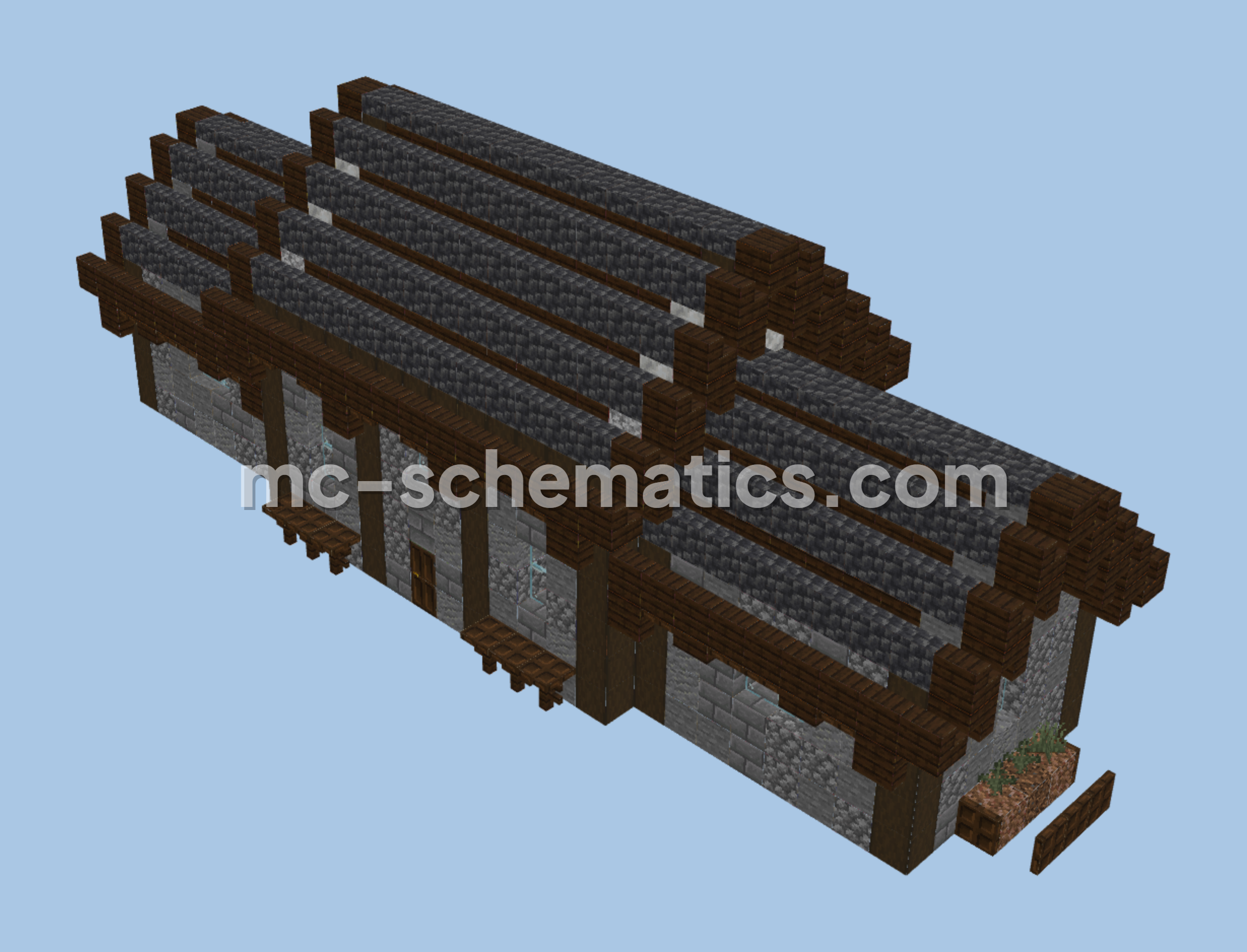 Detailed Medieval Home Survival House Schematic Minecraft schematic