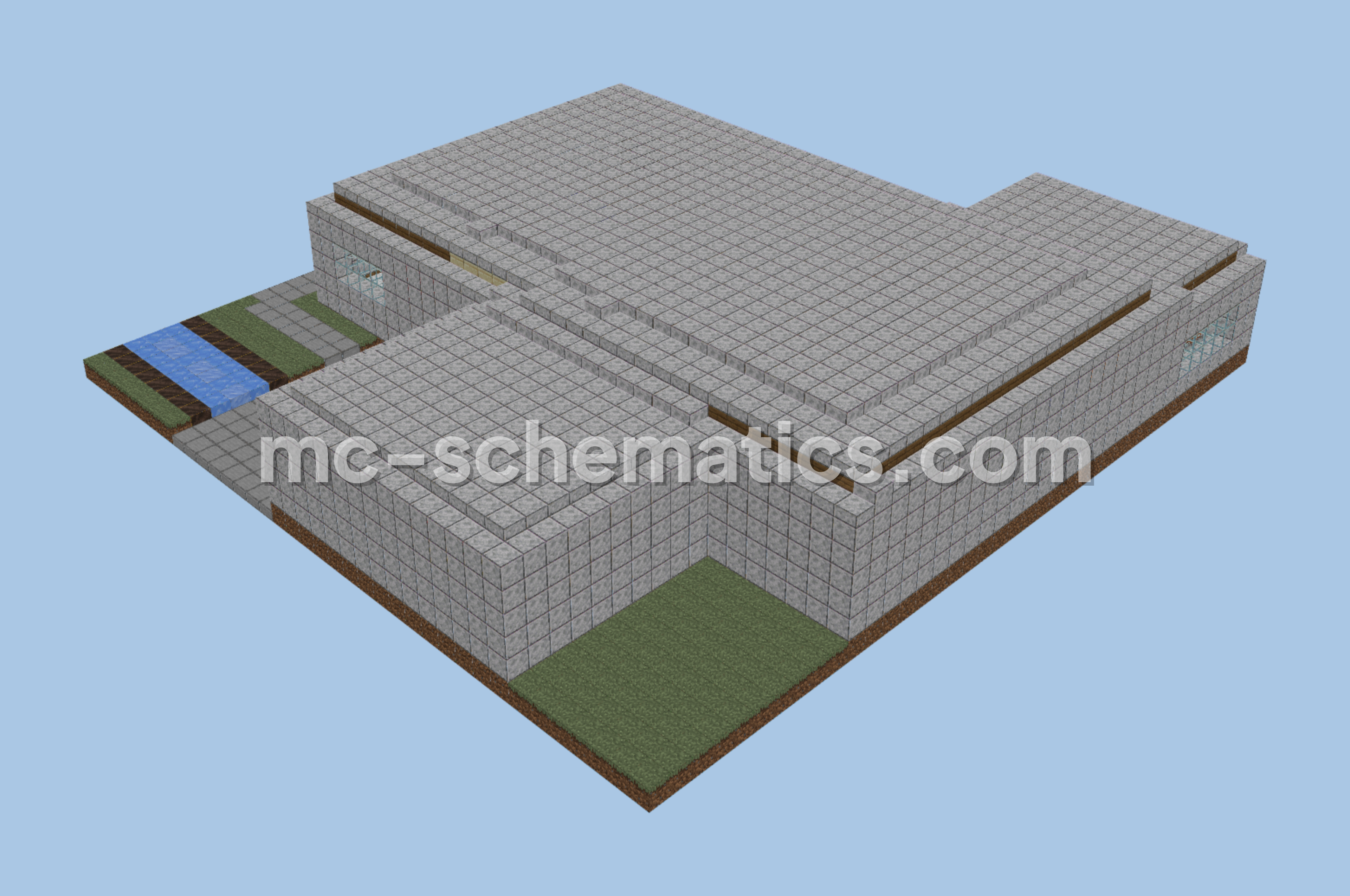 Detailed Modern House Design Minecraft schematic preview