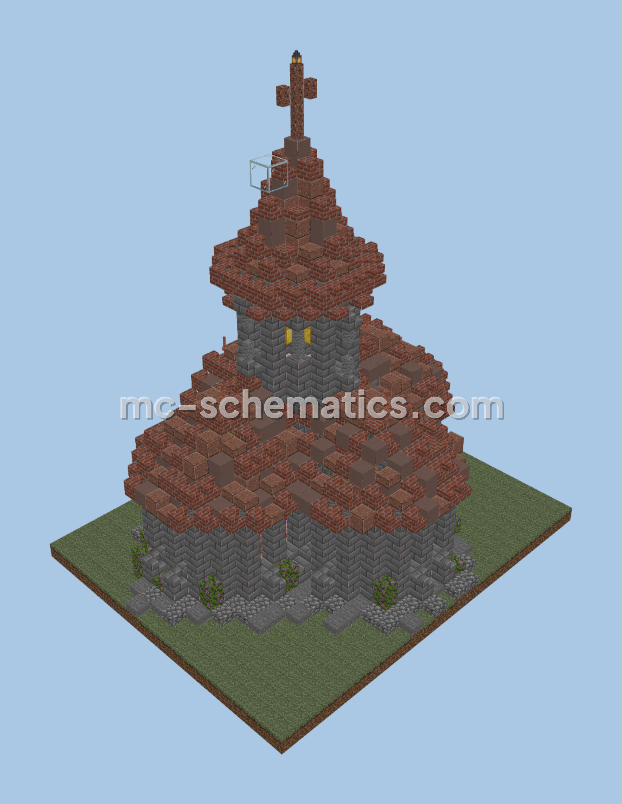 Detailed Small Chapel Structure Minecraft schematic preview