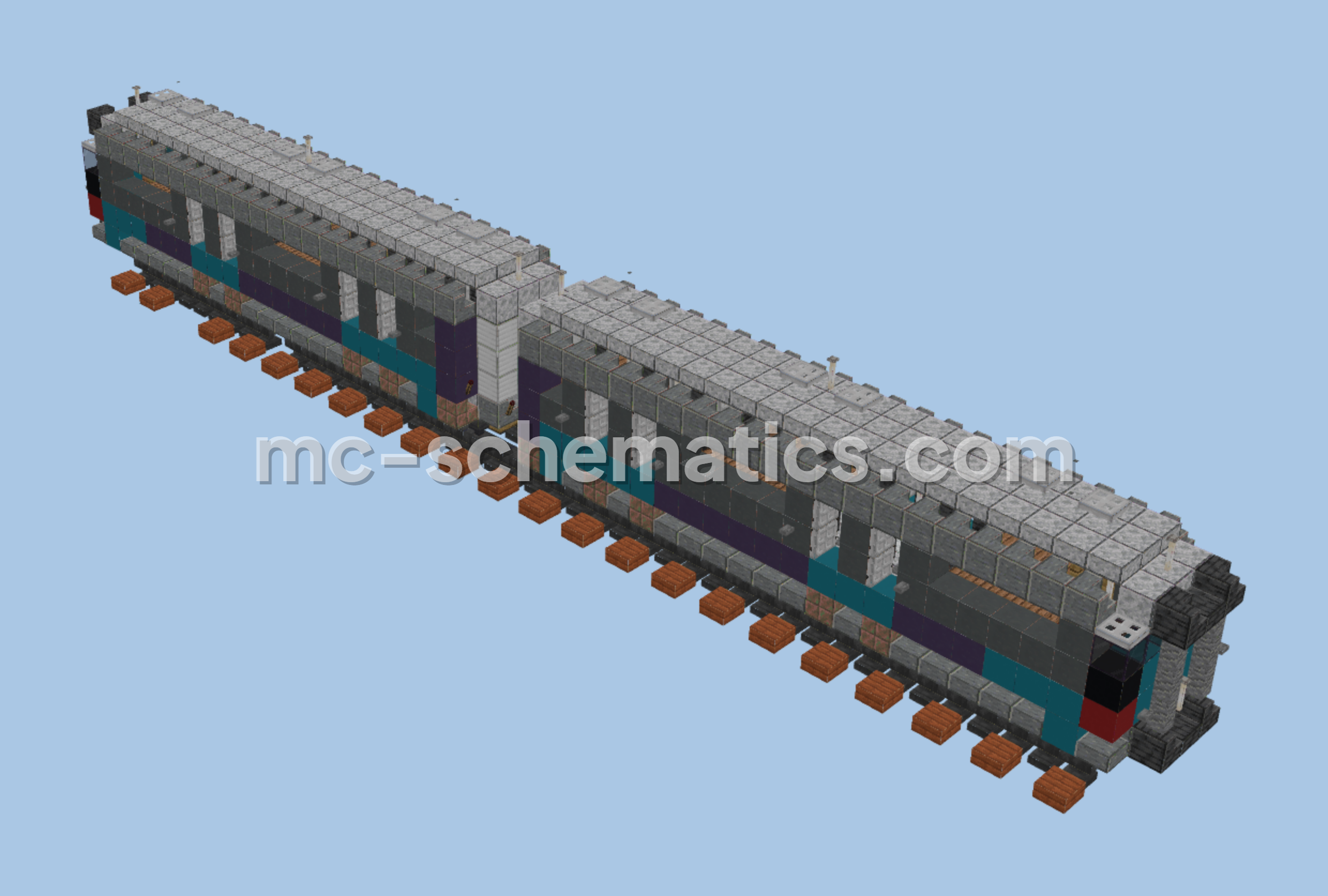 Diesel Passenger Train Minecraft schematic preview