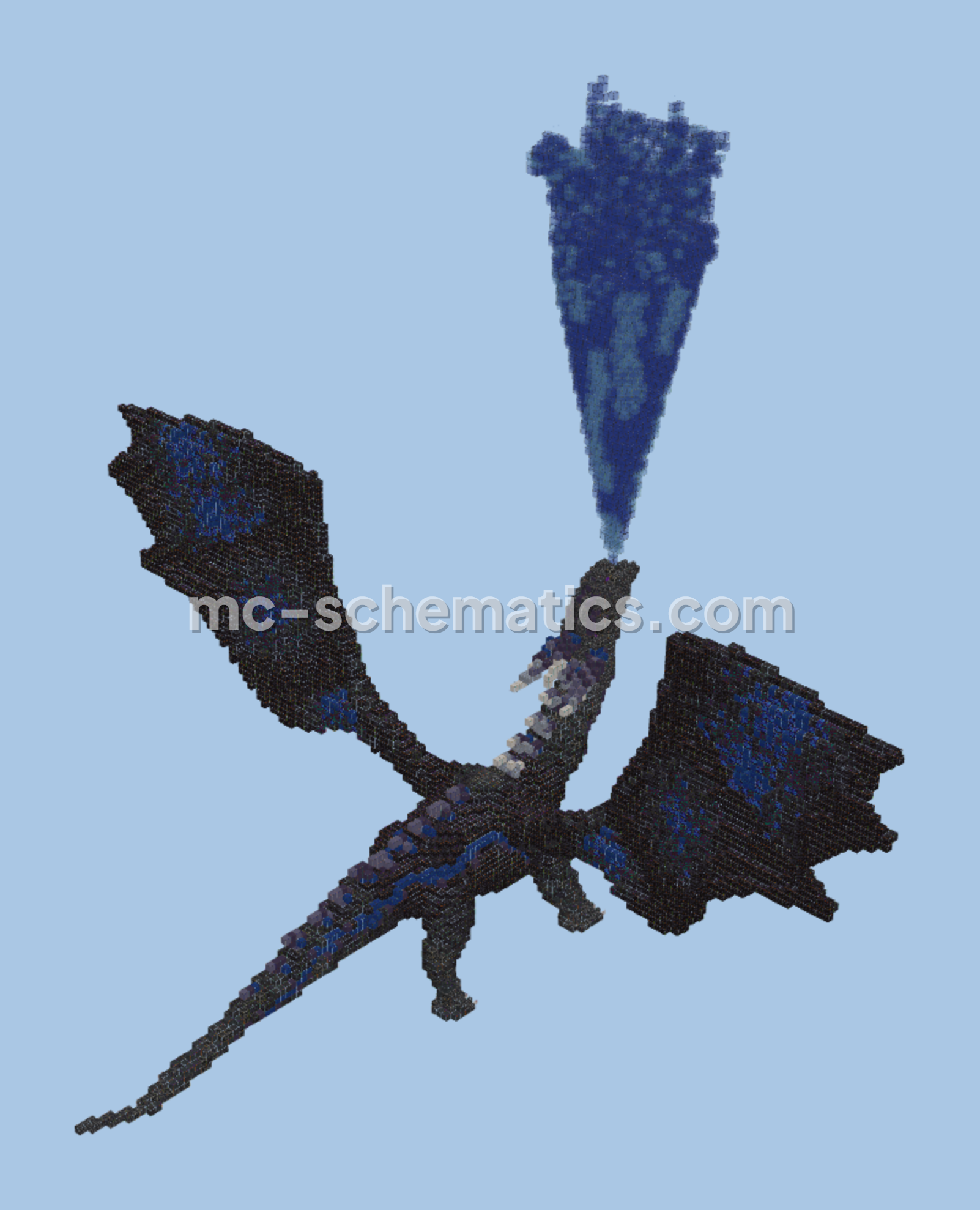 Dragon Extended Wings Statue Minecraft schematic