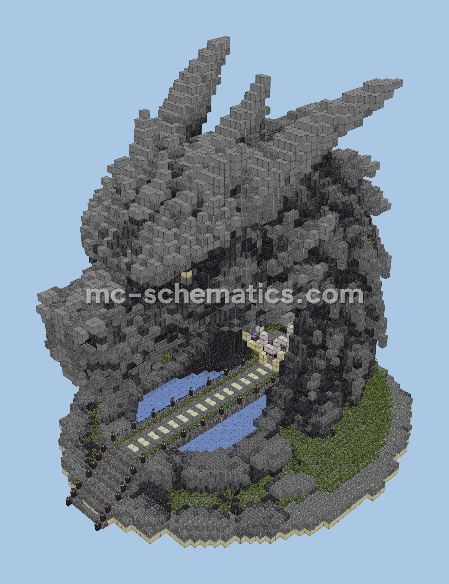 Dragon Themed Nether Portal Custom Build Minecraft schematic