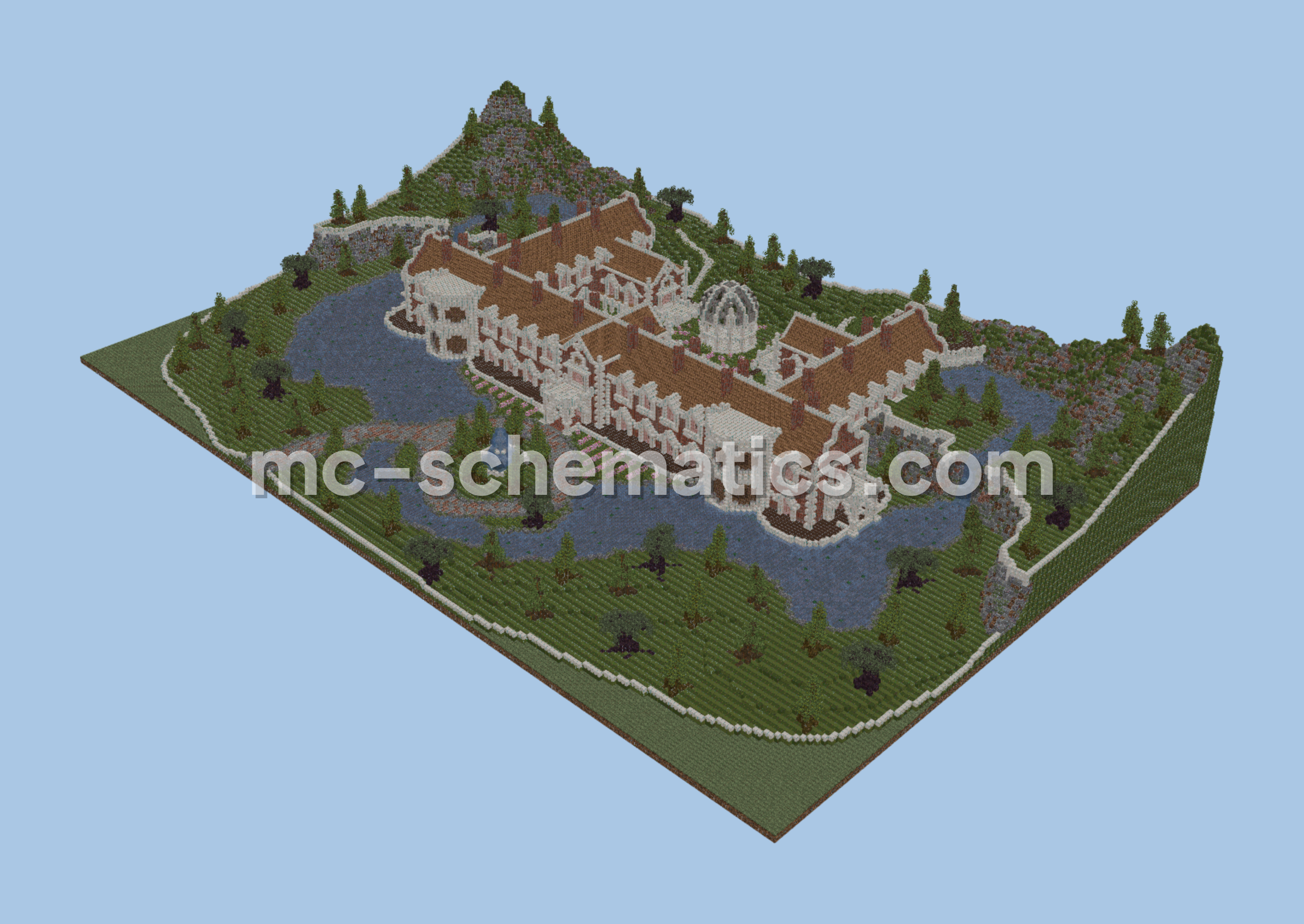 Dream Mansion Build Minecraft schematic preview