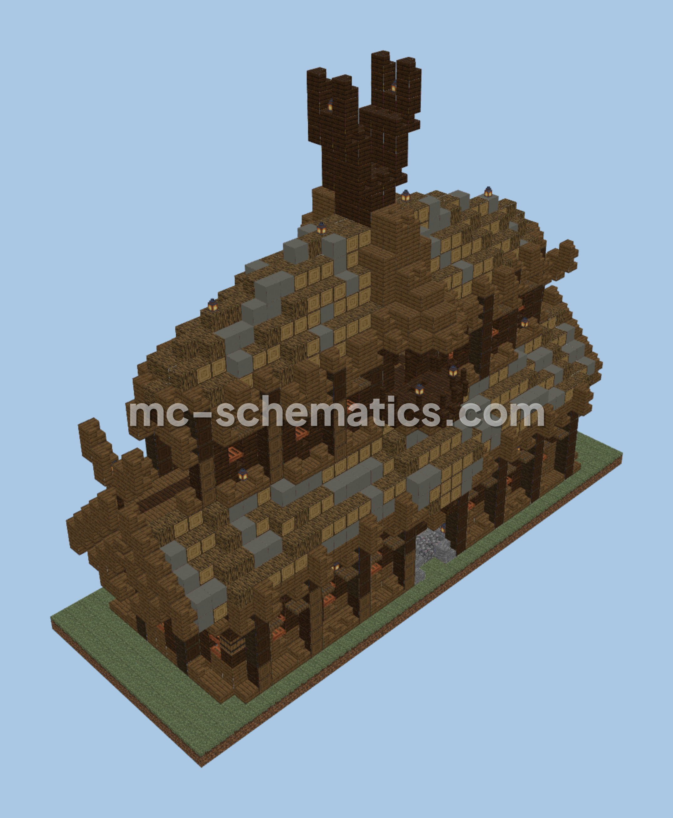 Dual Villager Breeder with Nordic Exterior Minecraft schematic preview