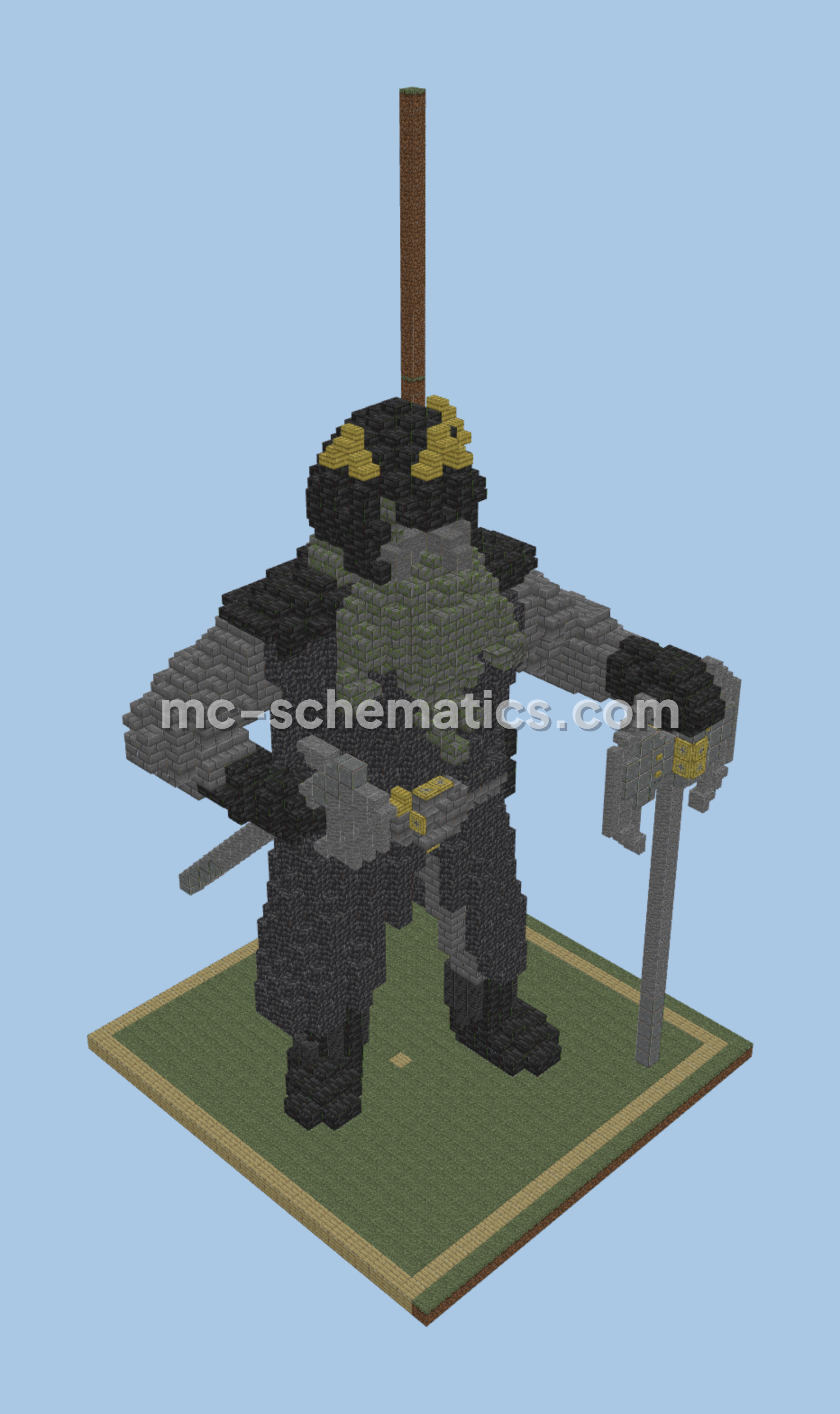 Dwarf Warrior Guardian Monument Minecraft schematic preview