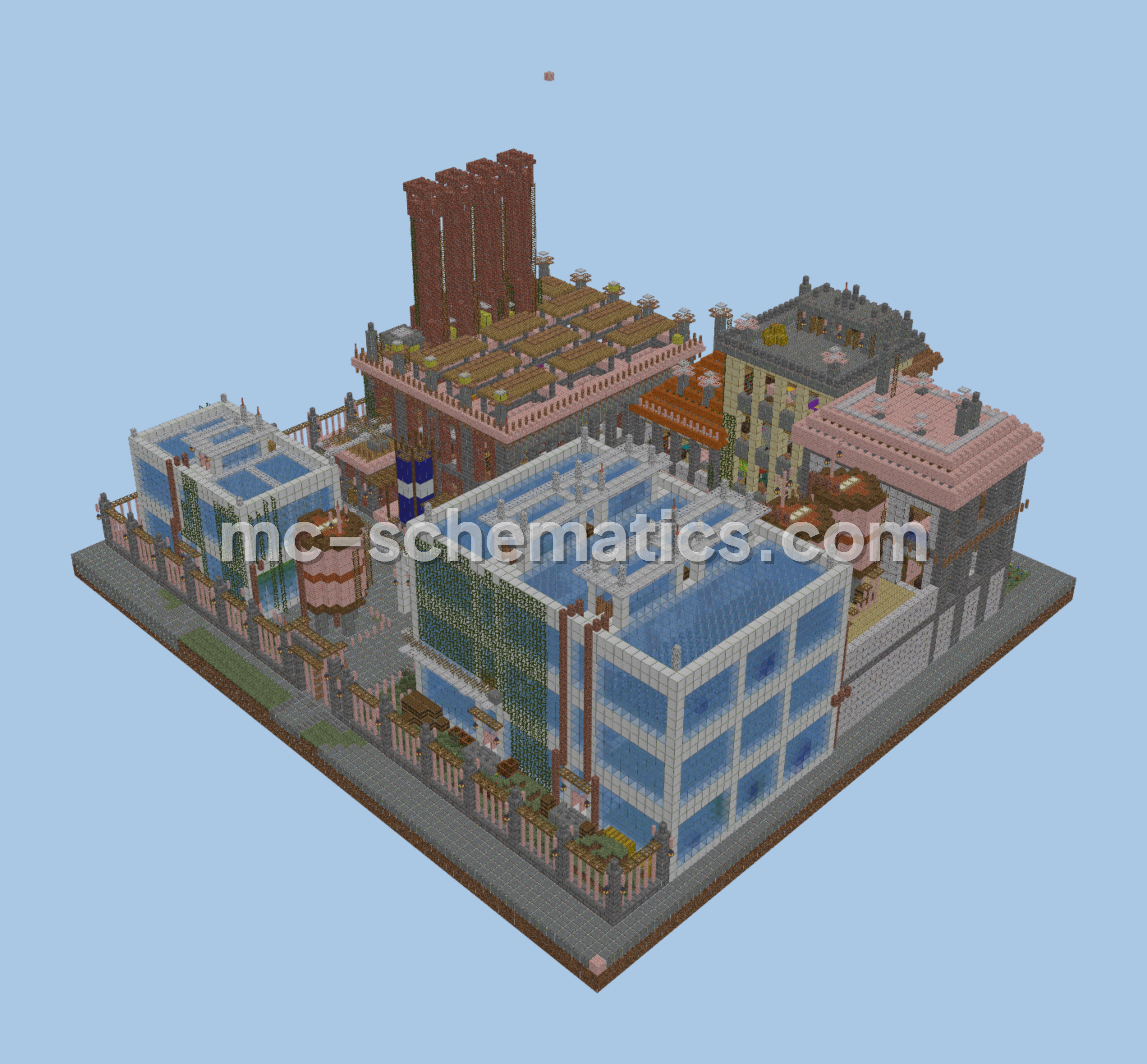 Functional Dye Factory and Flower Farm Minecraft schematic preview
