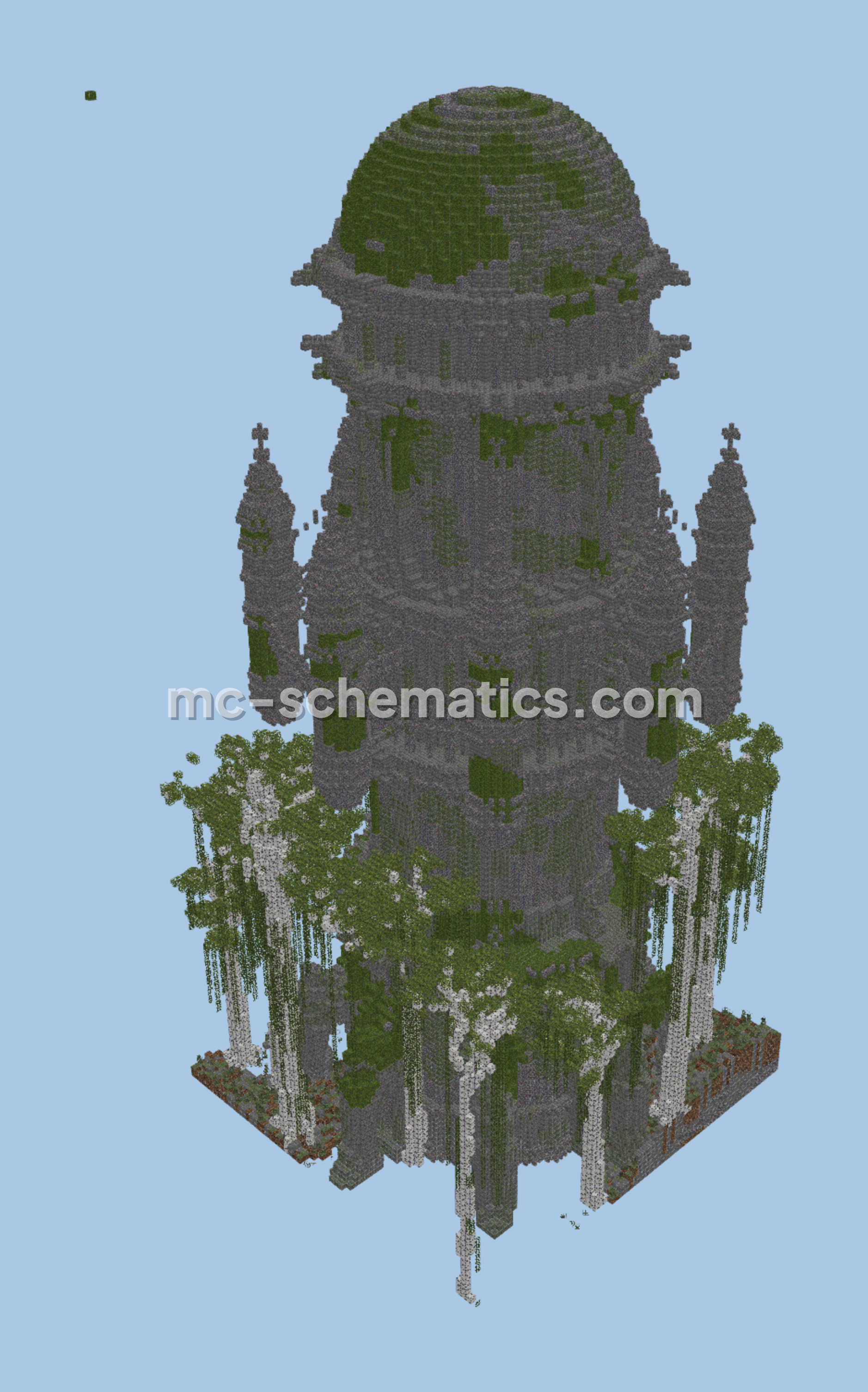 Mystical Dye Farm With Decorative Tower Minecraft schematic
