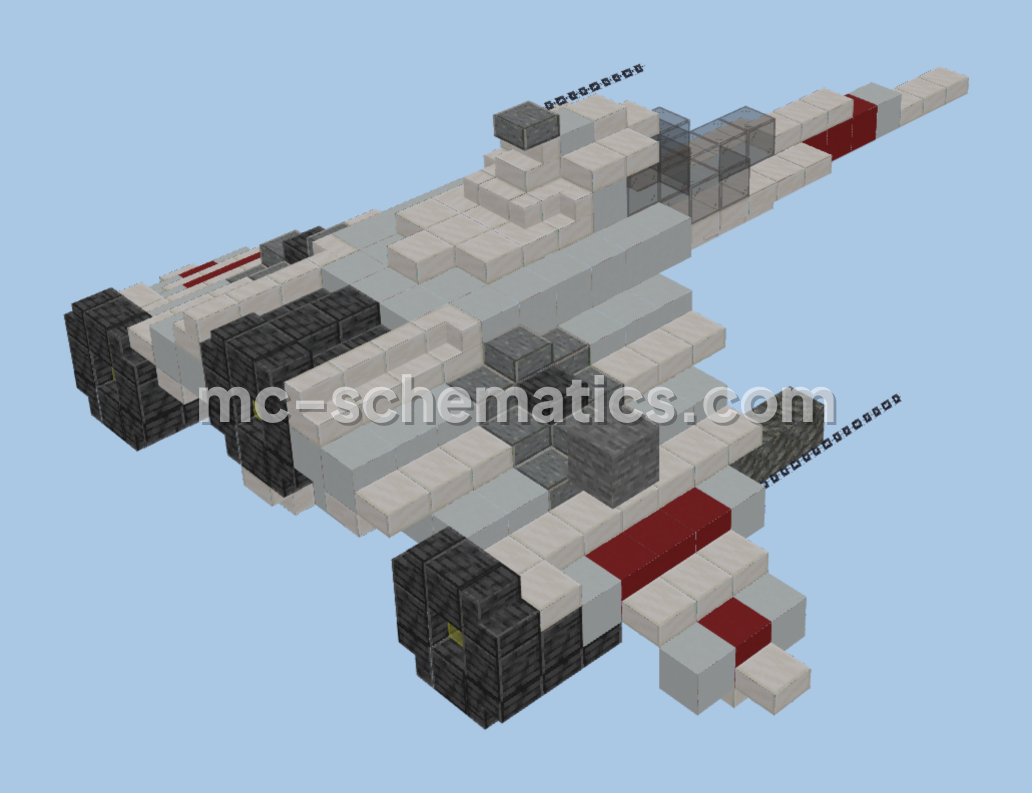 E-Wing Starfighter Replica Minecraft schematic preview