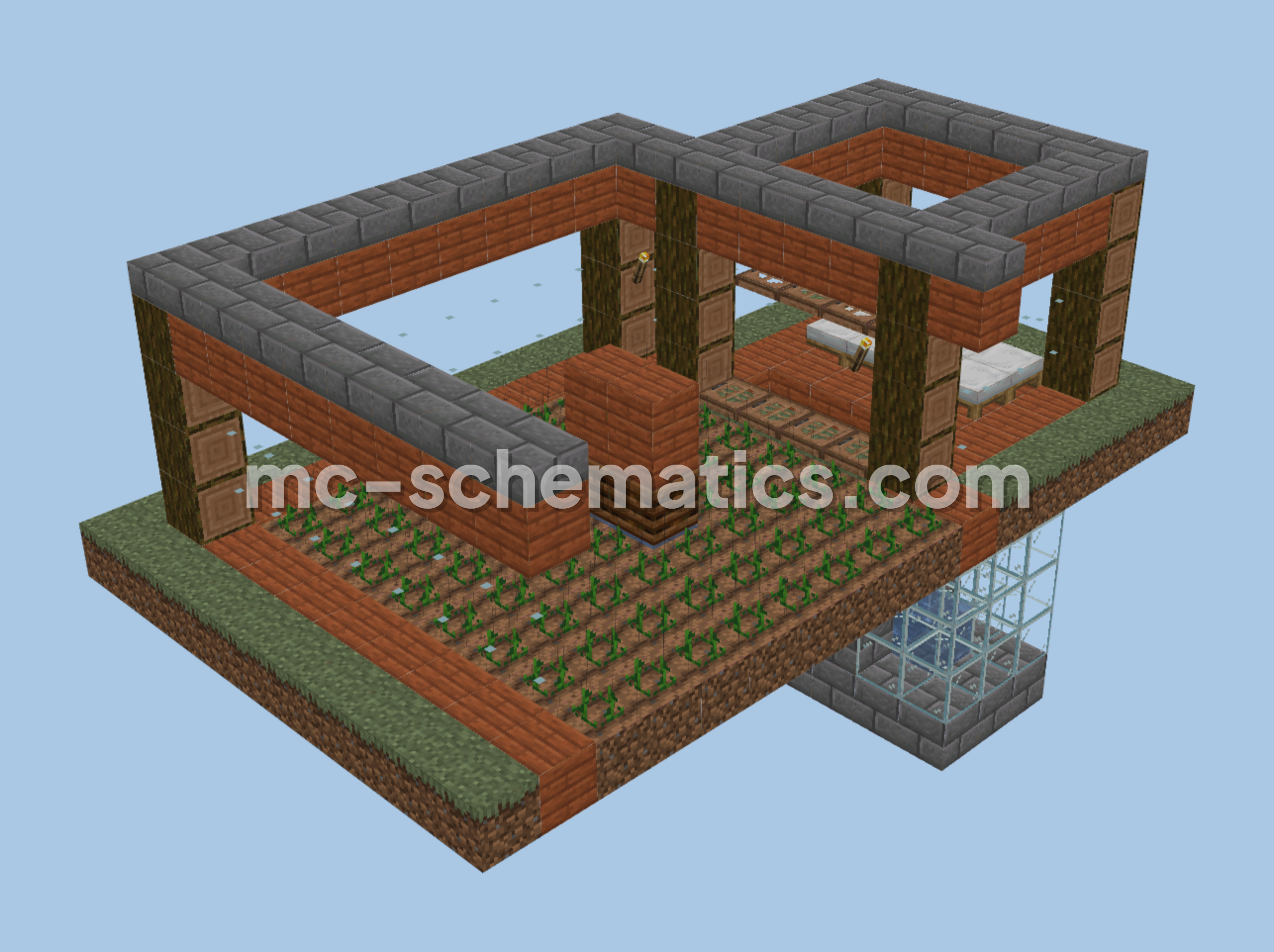 Early Game Villager Breeding Station Minecraft schematic