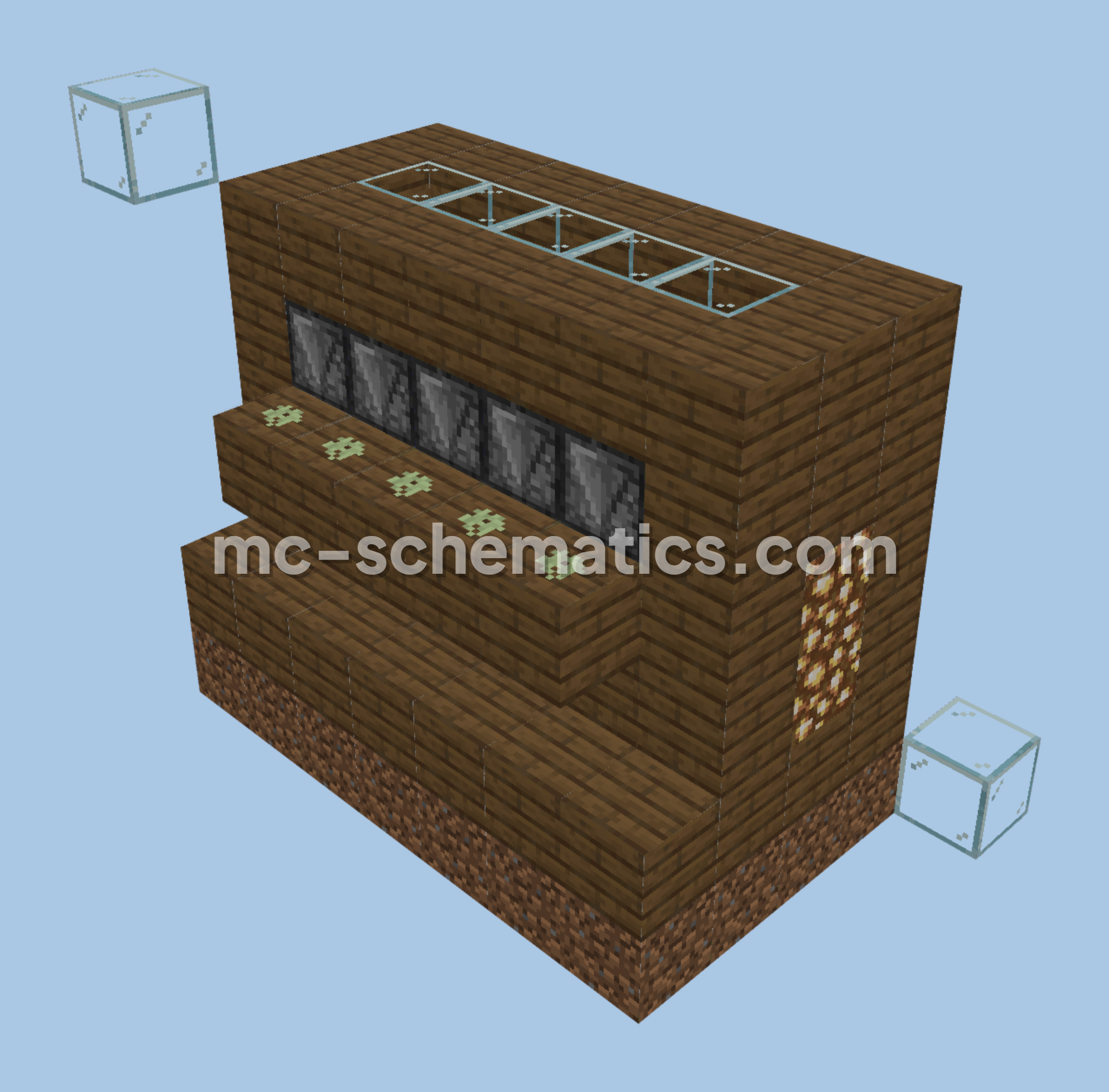 Easy Automatic Sugarcane Farm Minecraft schematic preview