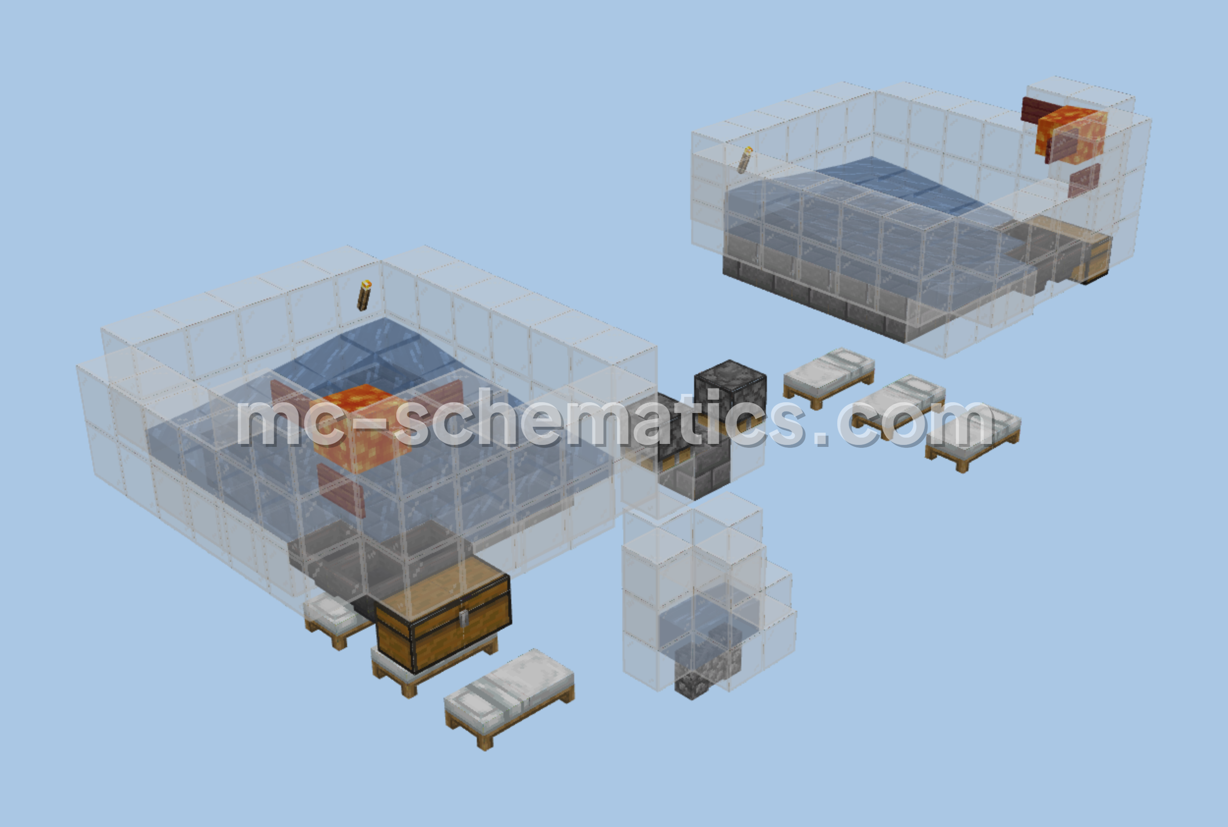Easy Iron Farm Minecraft schematic preview