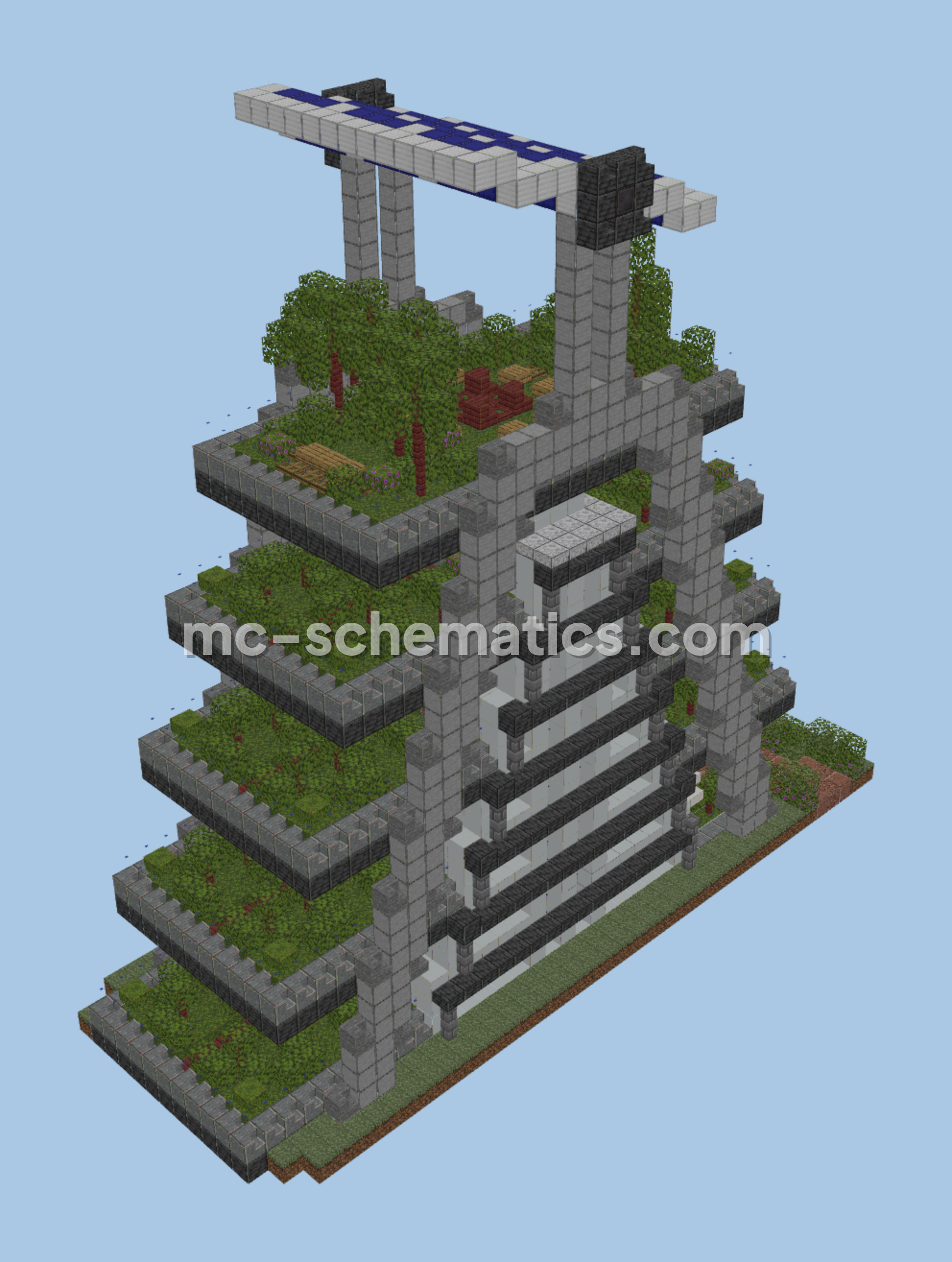 Eco-Friendly Sci-Fi Structure Minecraft schematic preview