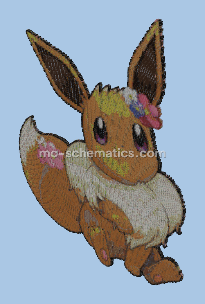 Eevee Pixel Art Minecraft schematic