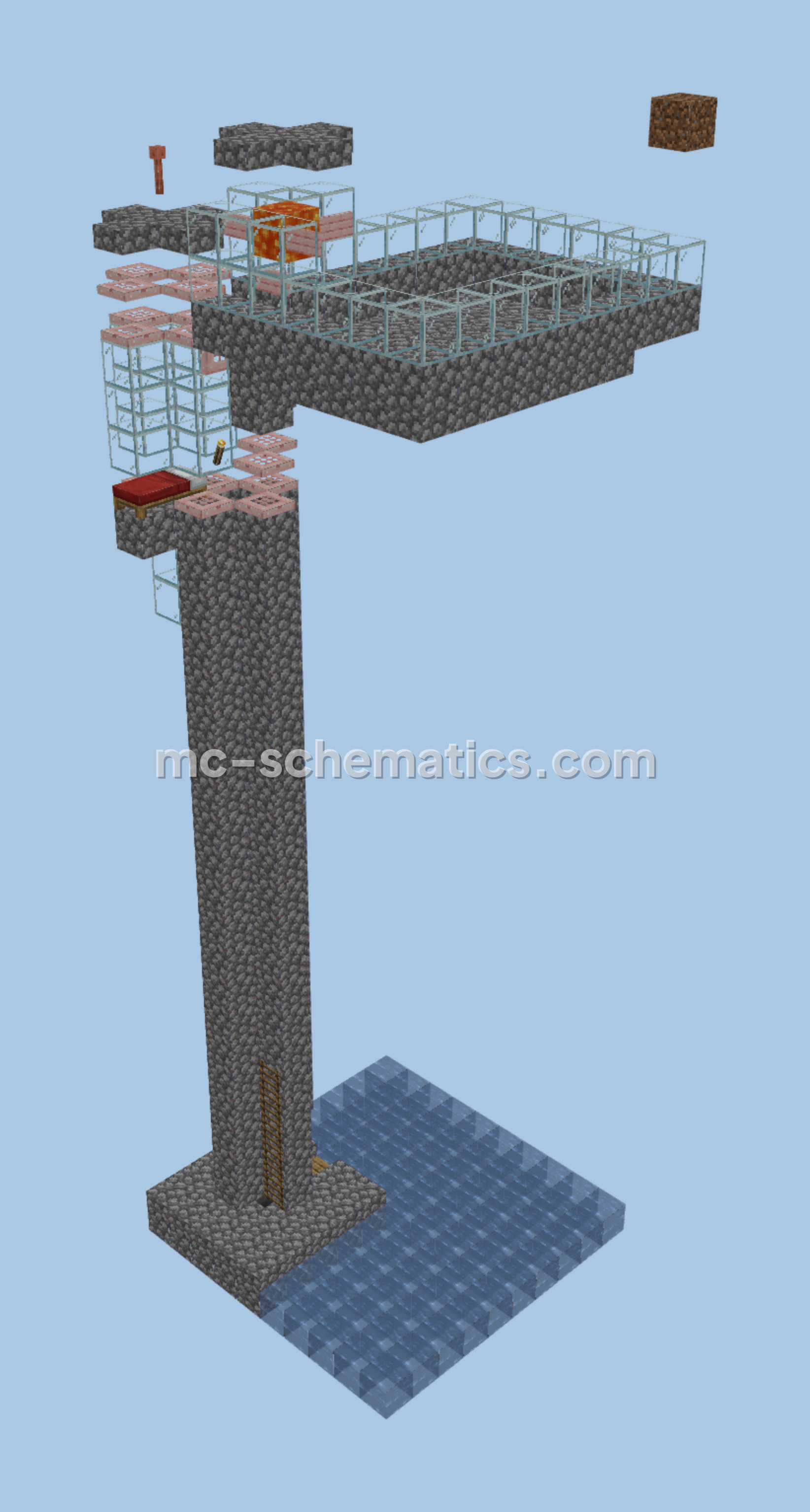 Efficient 10x10 Minecraft Raid Farm Schematic Minecraft schematic