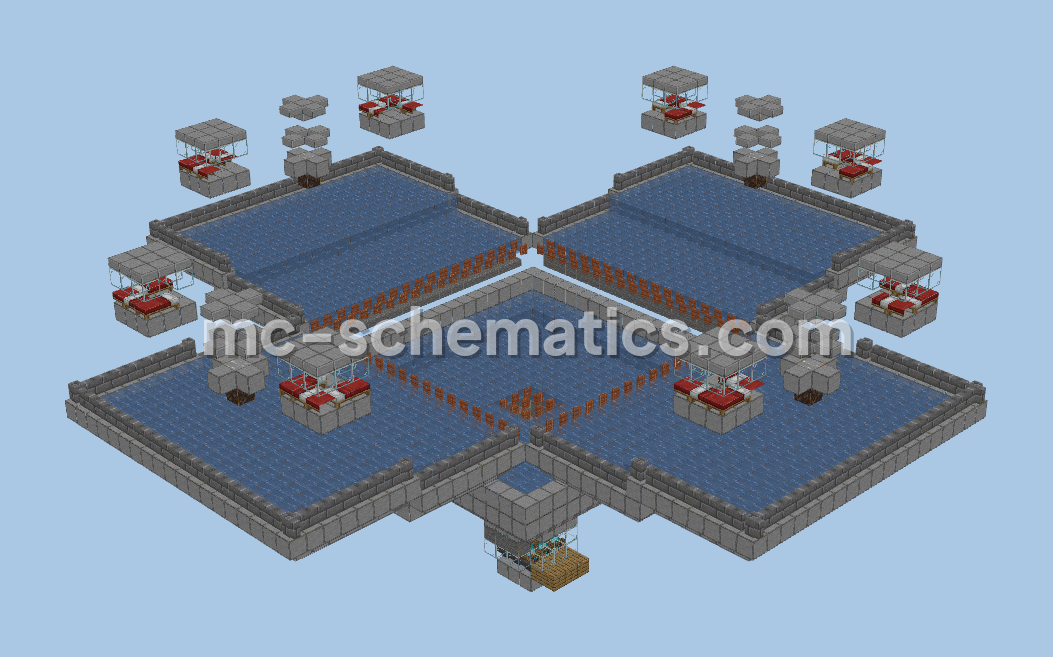 Efficient Early Game Iron Farm Design Minecraft schematic