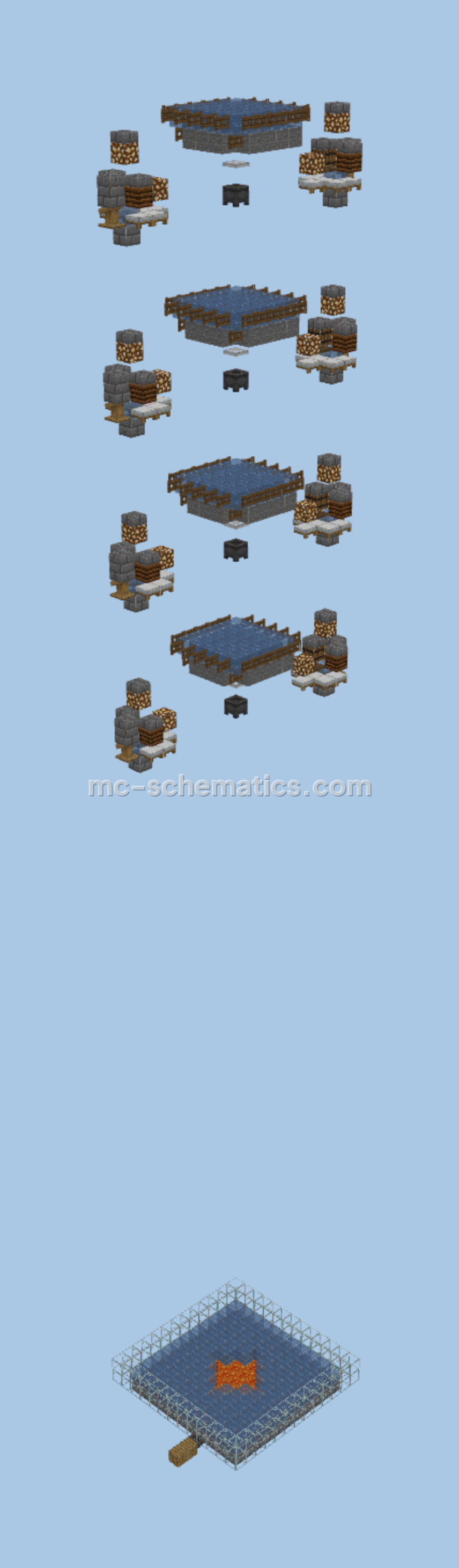 Efficient Iron Farm For Minecraft Minecraft schematic preview