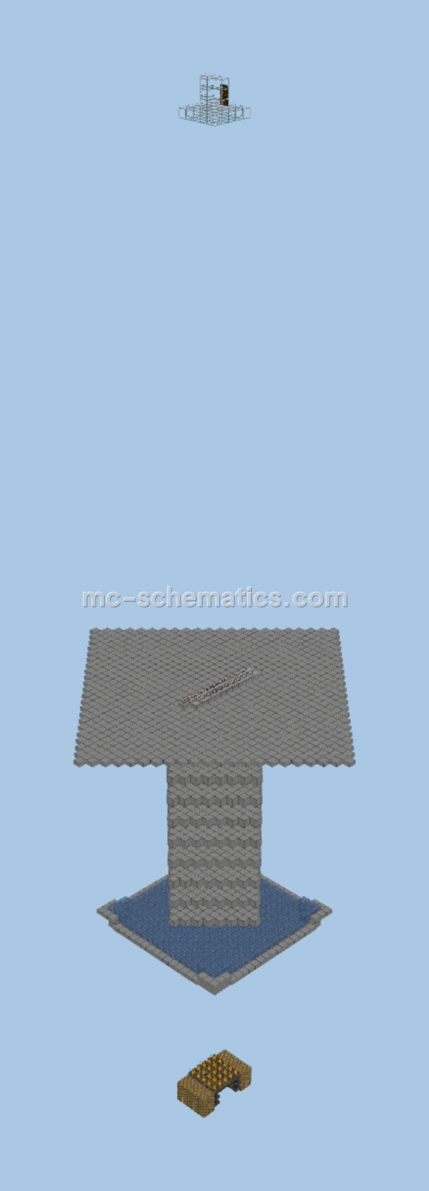 Efficient Mob Spawning Tower Farm Minecraft schematic