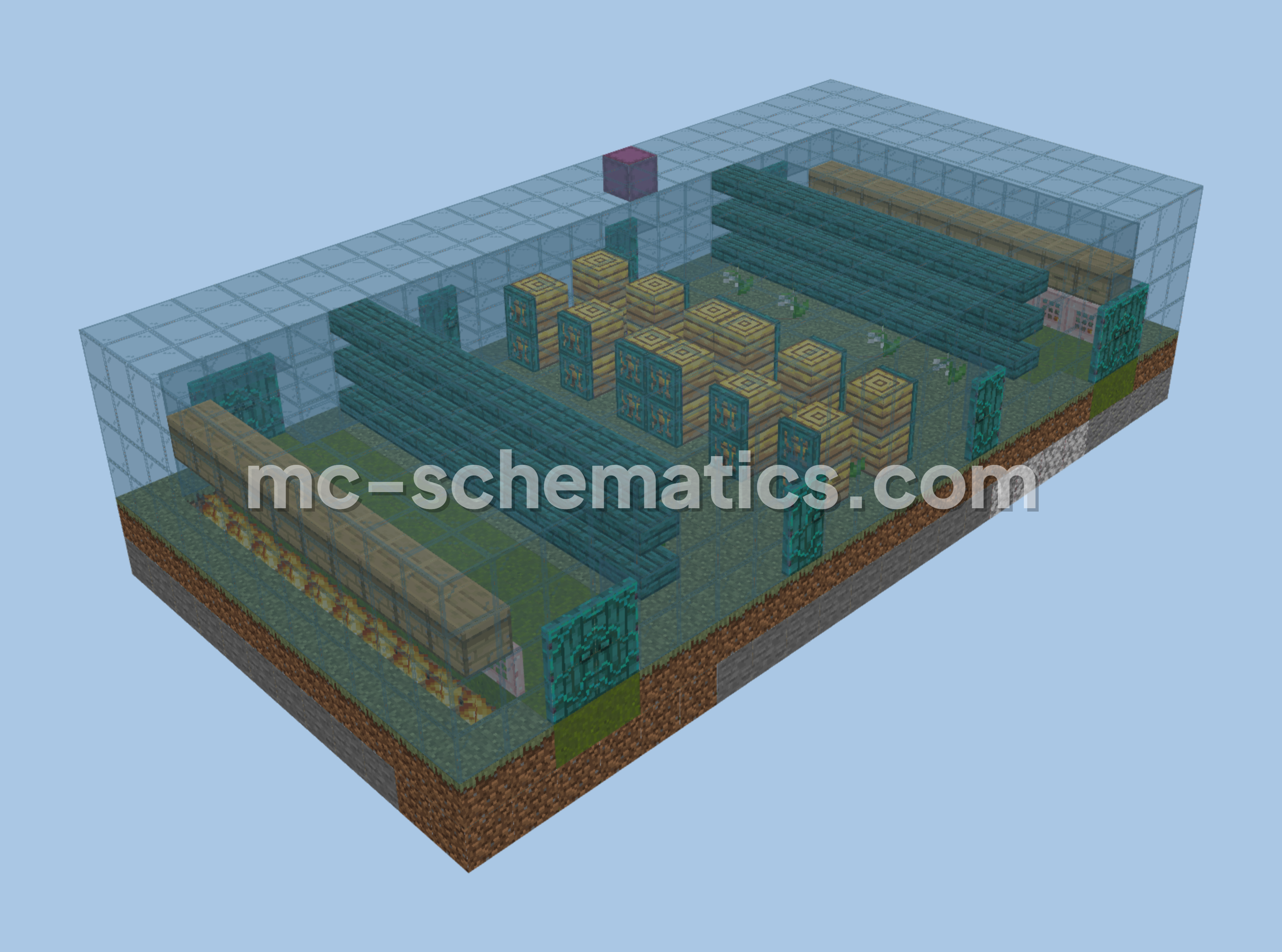 Efficient Self-Made Bee Farm Minecraft schematic preview
