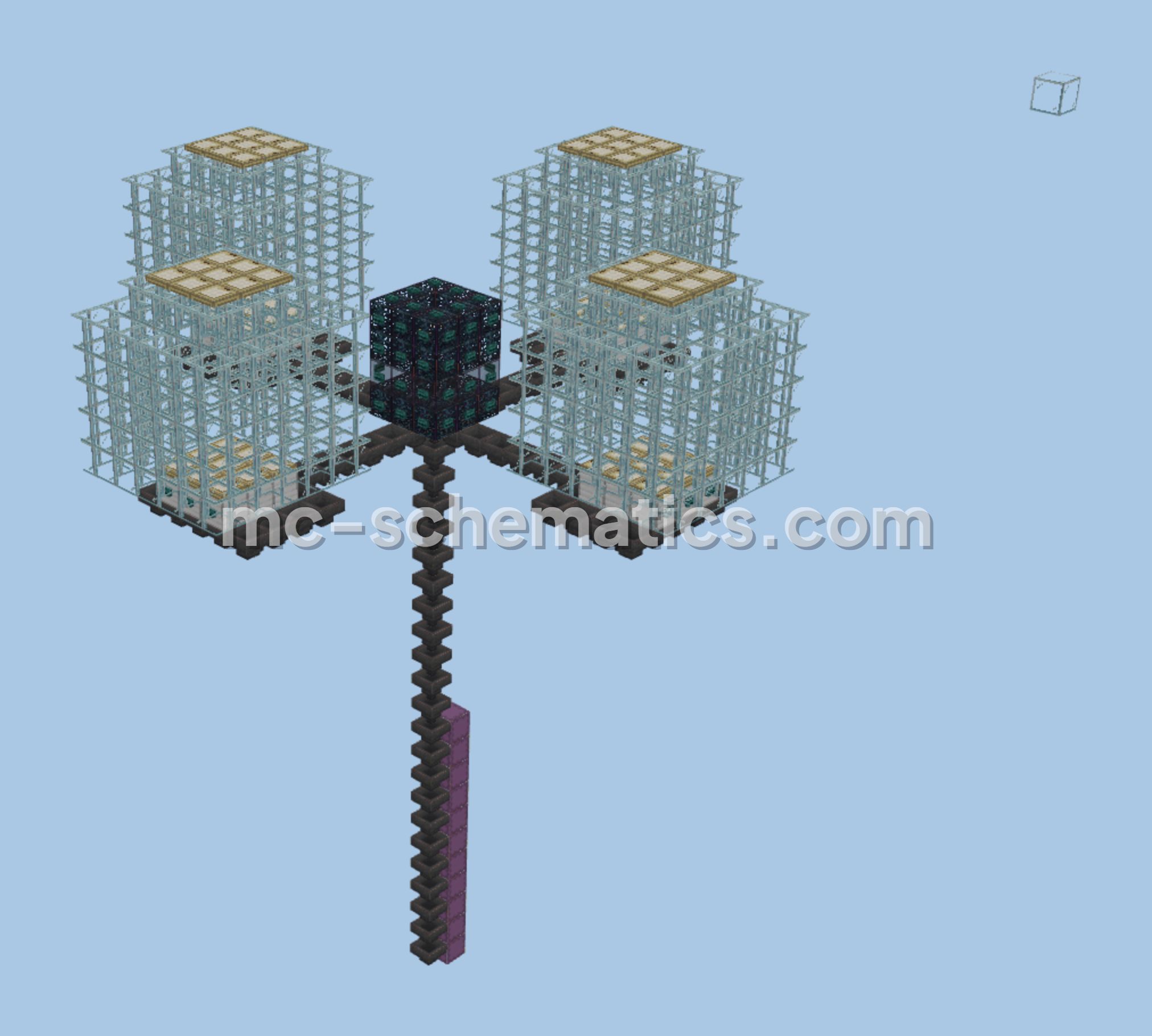 Efficient Shulker Farm With Spawners Minecraft schematic preview