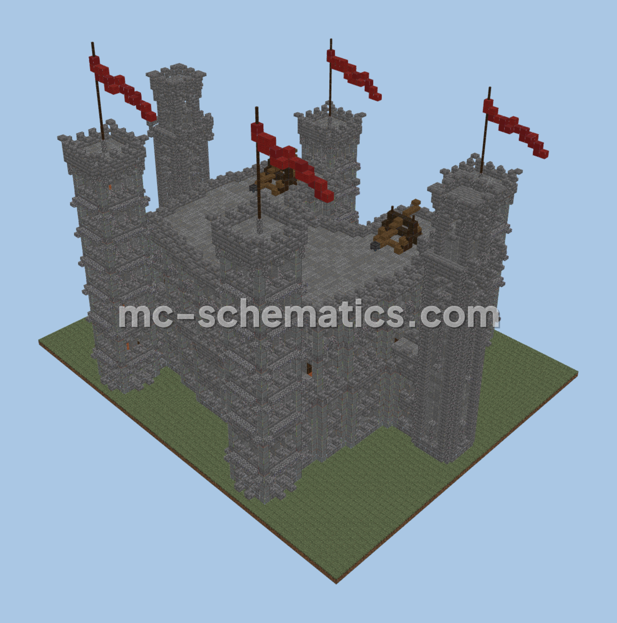 Eldern Hold Fortress With Catapults Minecraft schematic preview