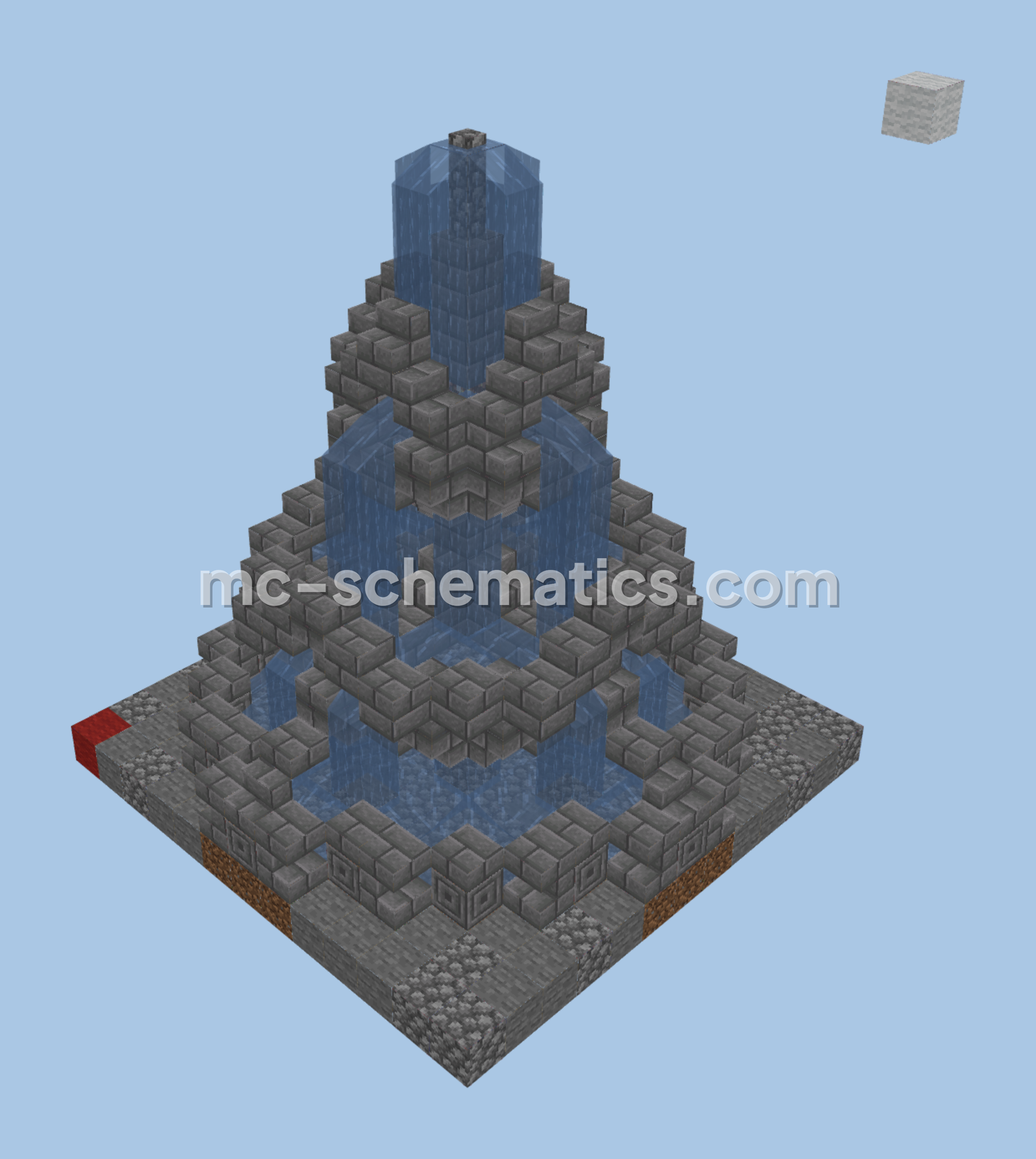 Elegant Medieval Fountain Minecraft schematic preview