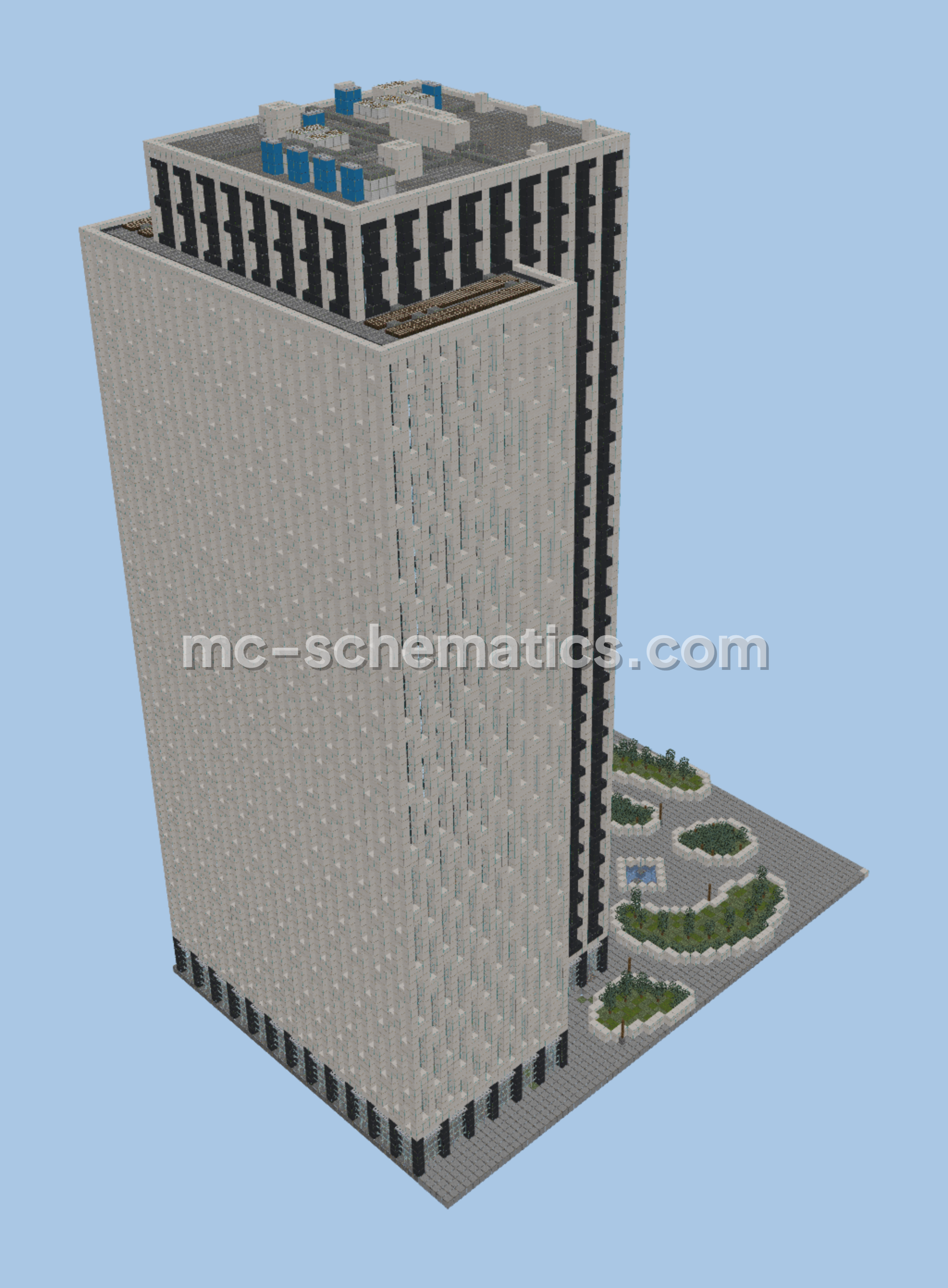 Elegant Modern Office Tower Minecraft schematic preview