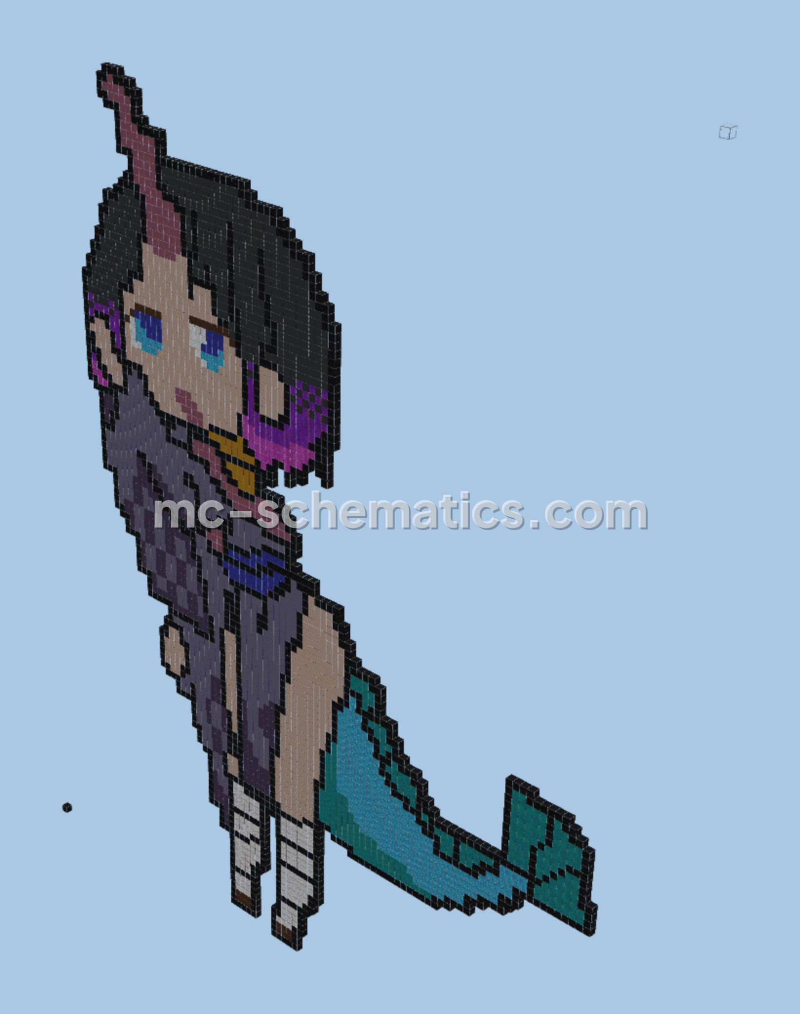 Elma Dragon Maid Pixel Art Minecraft schematic preview