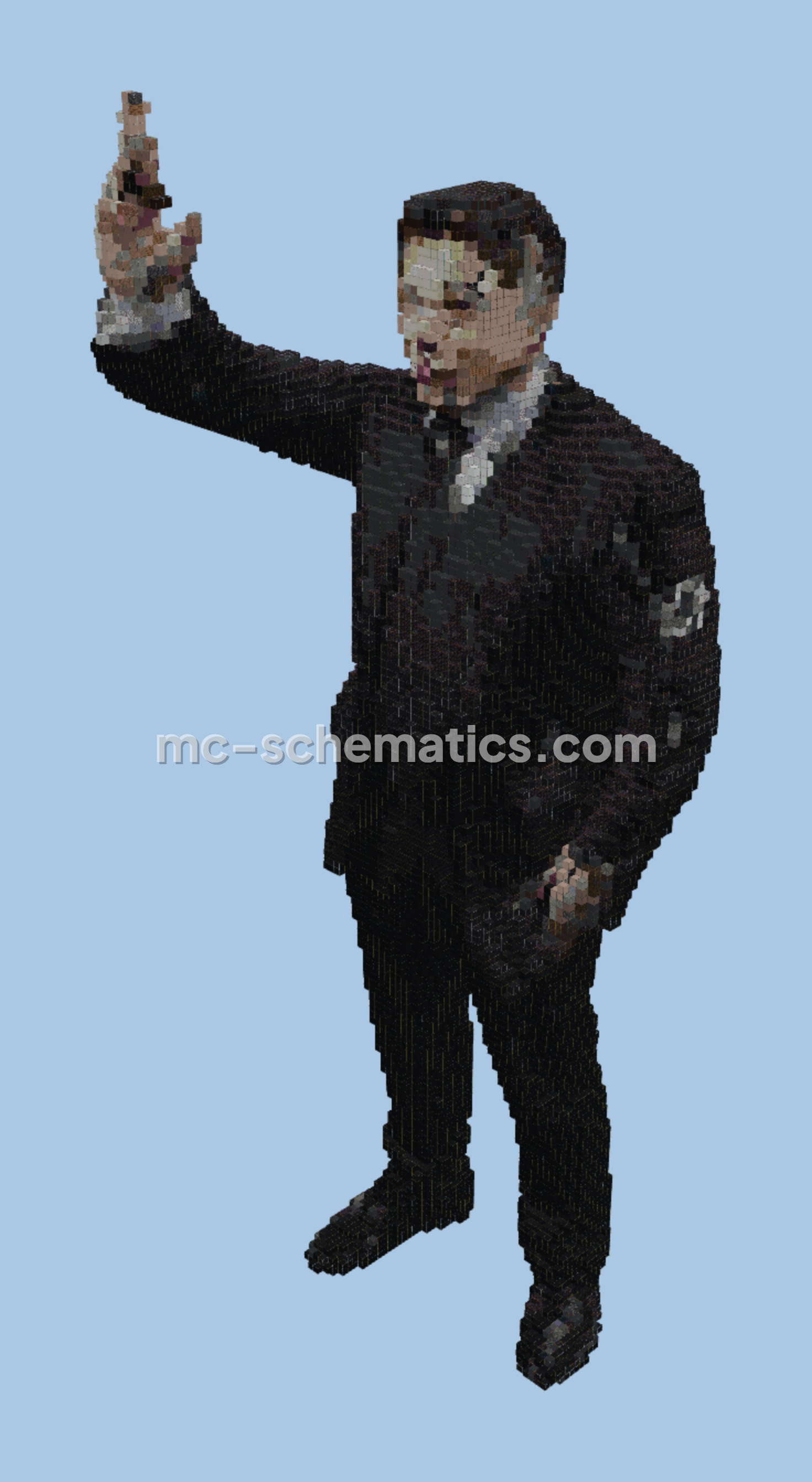 Elon Musk Trump Inauguration Statue Minecraft schematic