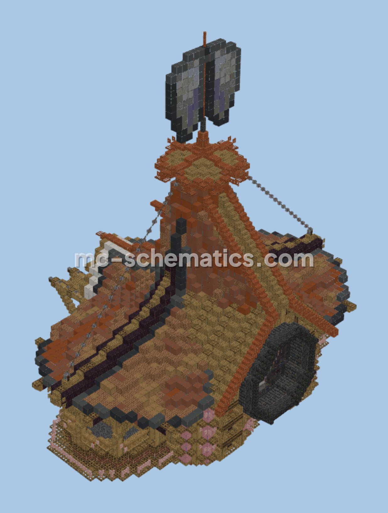 Elytra Shaped Minecraft Base Minecraft schematic preview