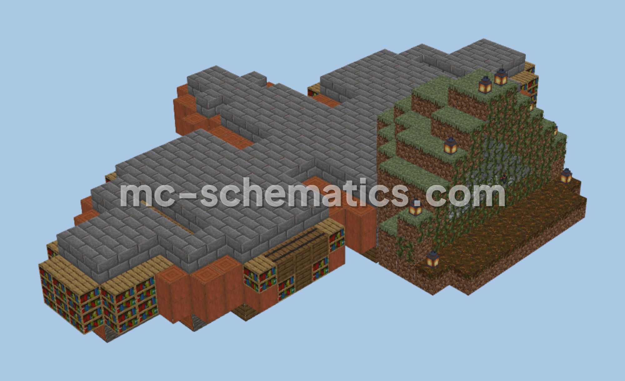 Embedded Mountain House Minecraft schematic preview