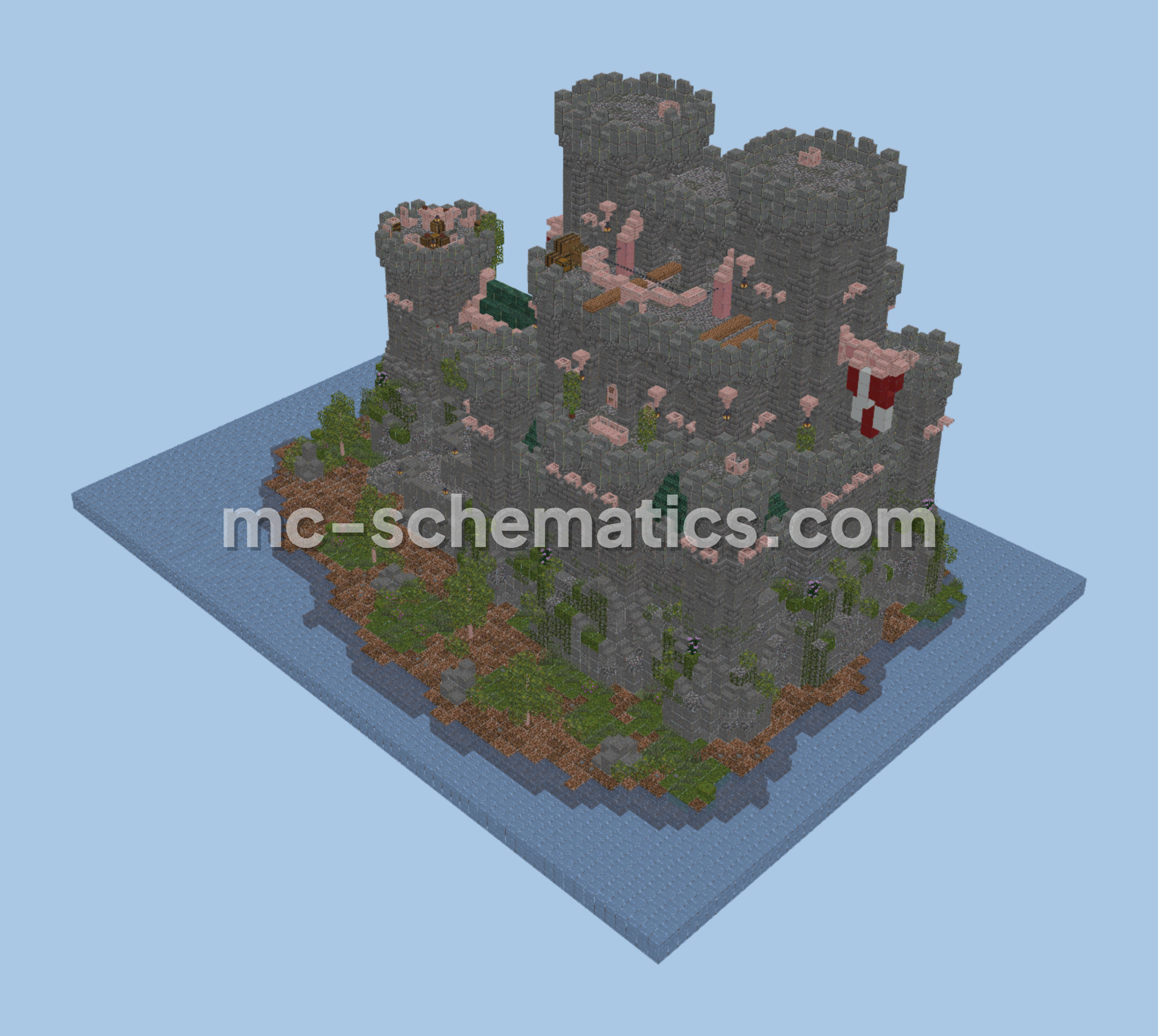 Emerald Bastion Castle Minecraft schematic preview