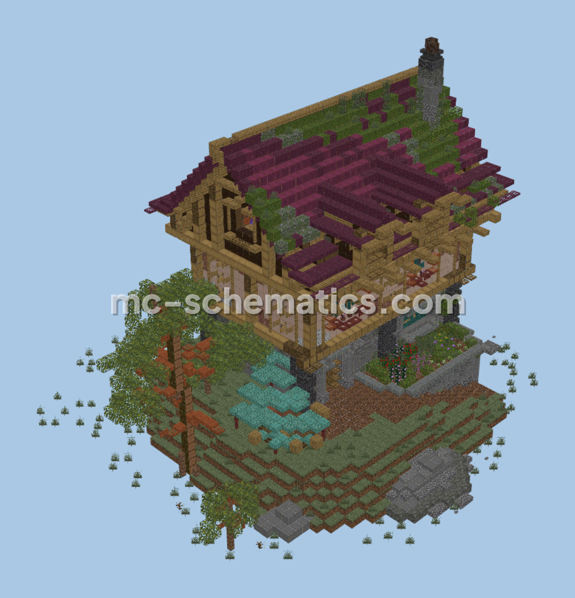 Enchanting Lavender Base Minecraft schematic preview