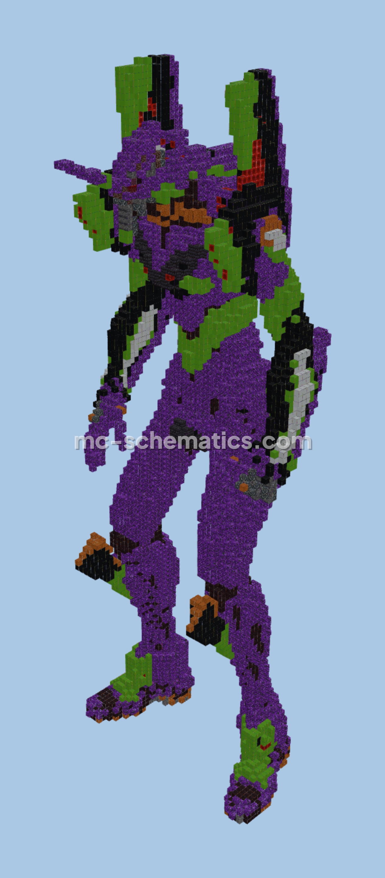 Evangelion Unit 01 Build Minecraft schematic preview