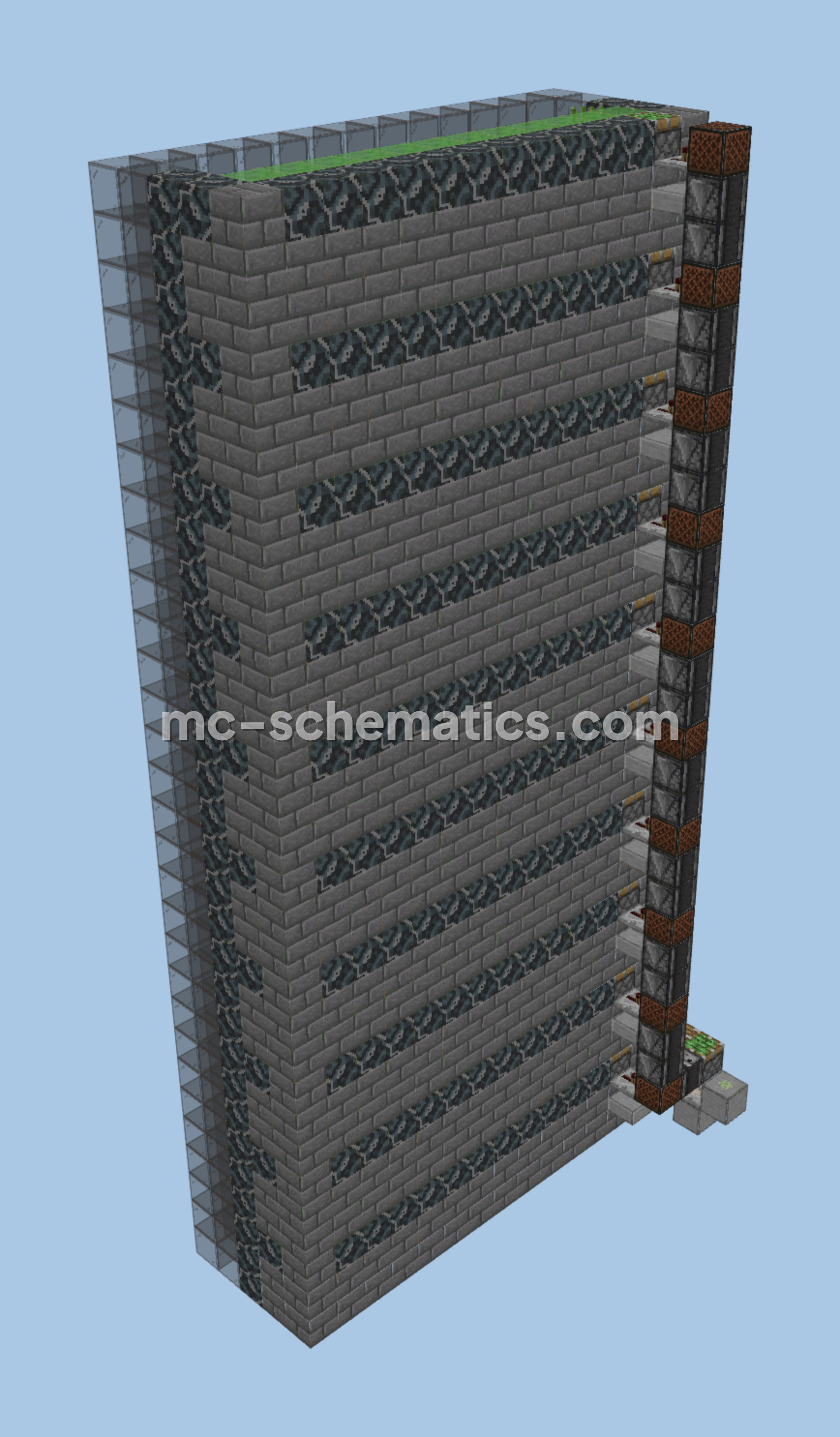 Expandable Vanilla Sugar Cane Farm Minecraft schematic preview