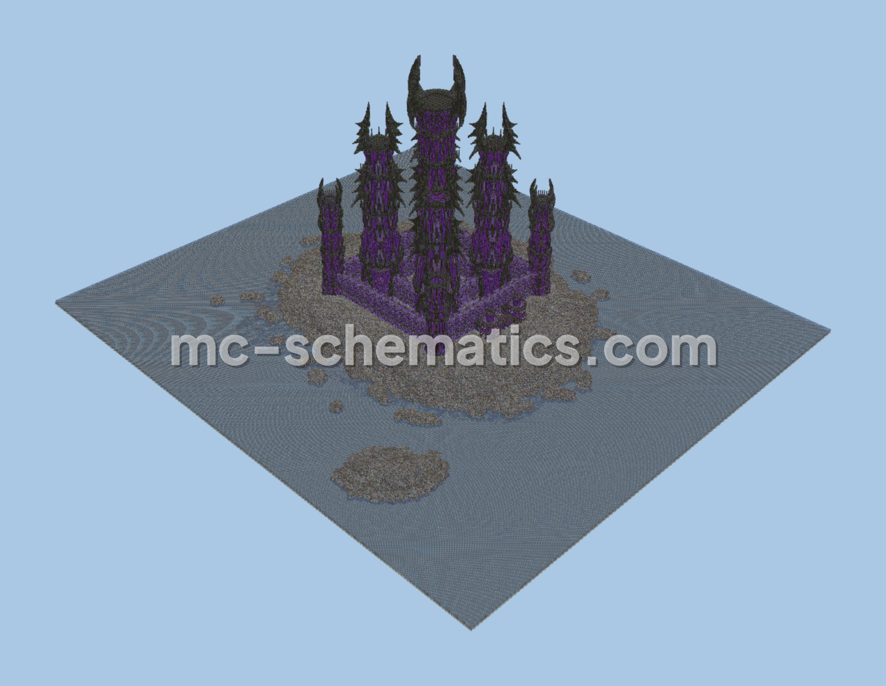 Fantasy Castle Dark Amethyst Minecraft schematic preview