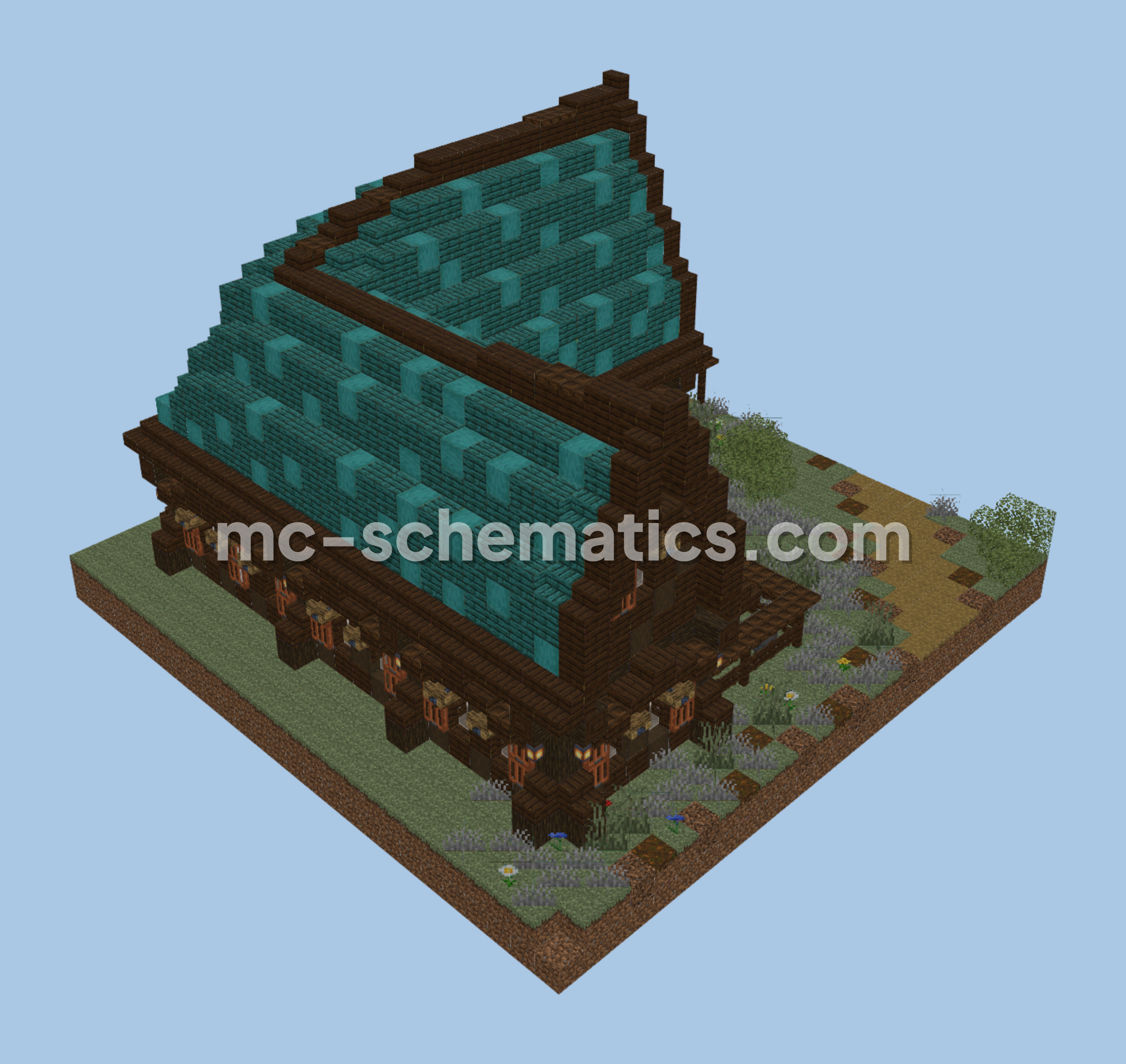 Fantasy Horse Stable Minecraft schematic preview
