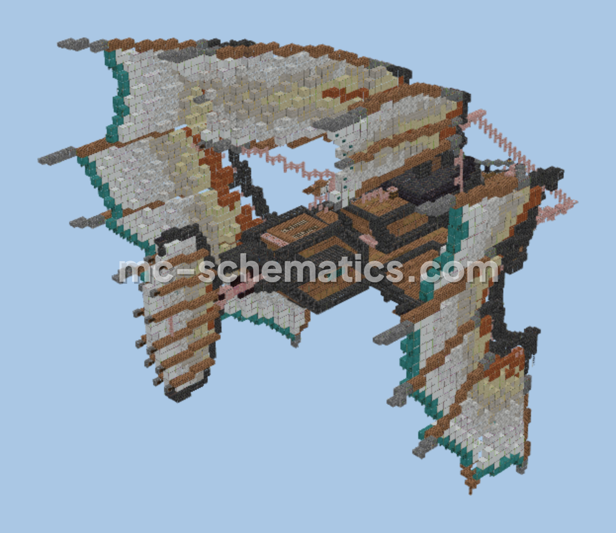 Fantasy Junkpunk Airship Build Minecraft schematic preview
