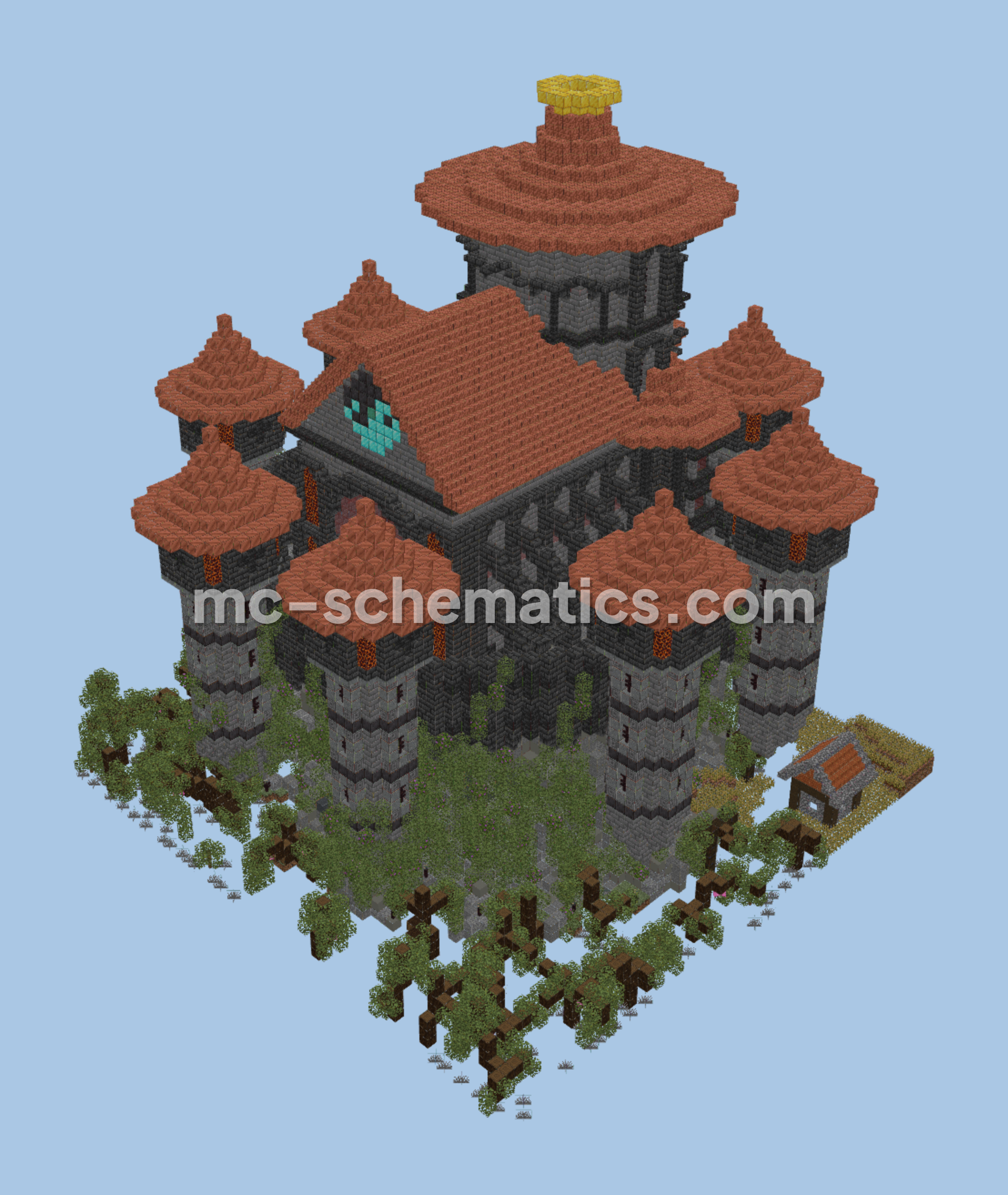 Fantasy Medieval Castle Build Minecraft schematic preview