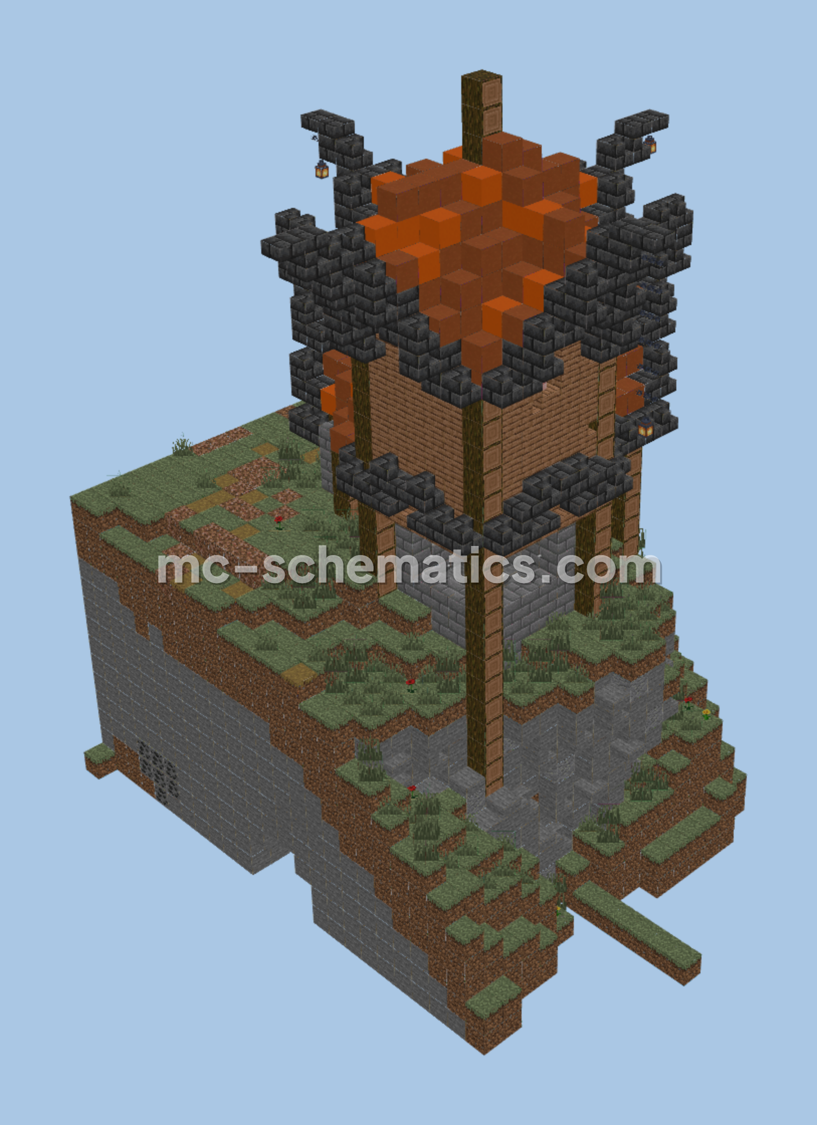 Fantasy Mountain House Minecraft schematic preview