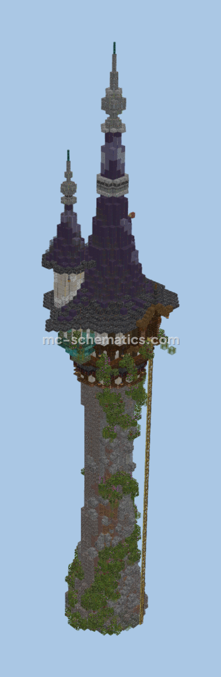 Fantasy Rapunzel Tower | Medieval Structure Minecraft schematic