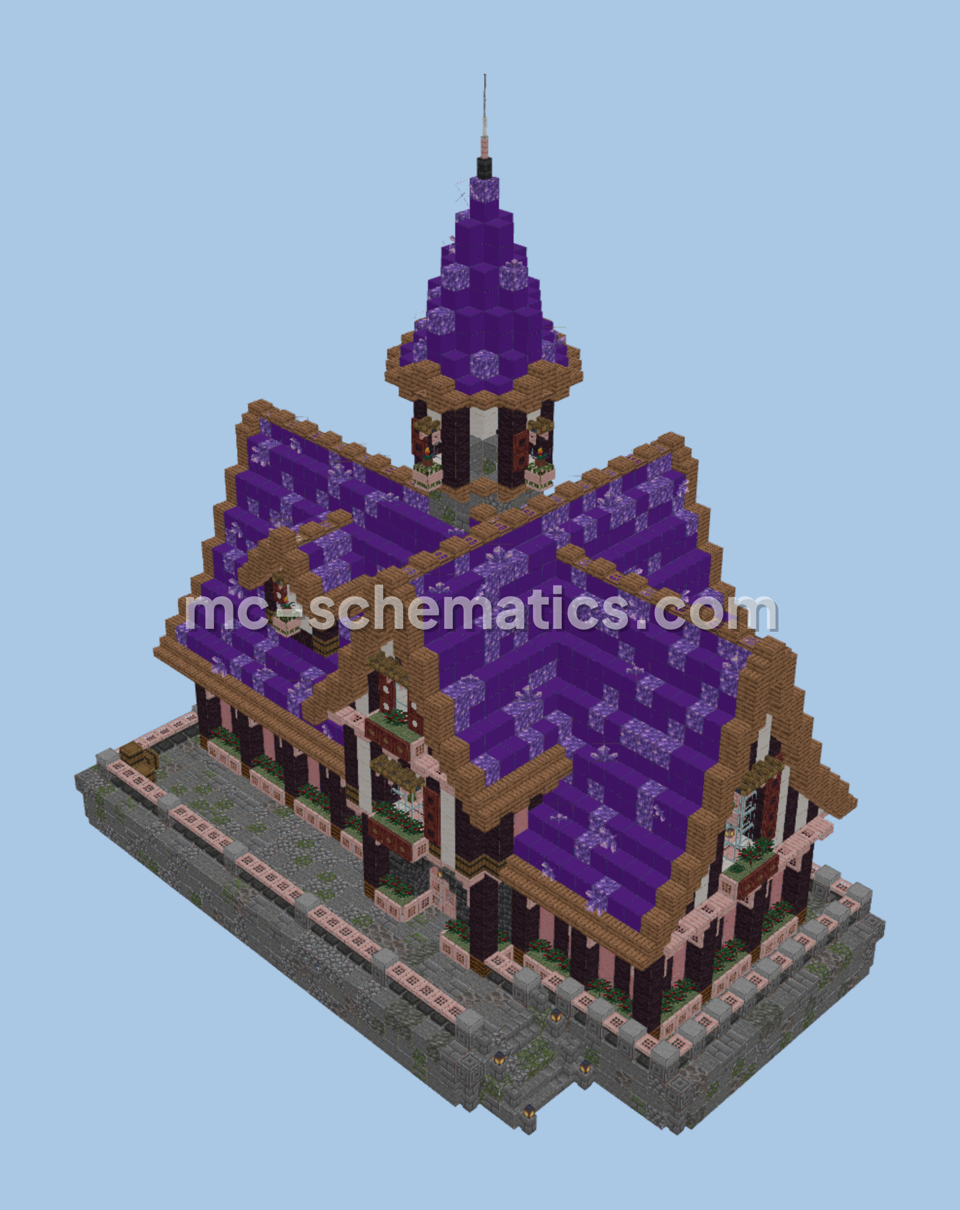 Fantasy Trading Hall For Survival Minecraft Build Minecraft schematic preview